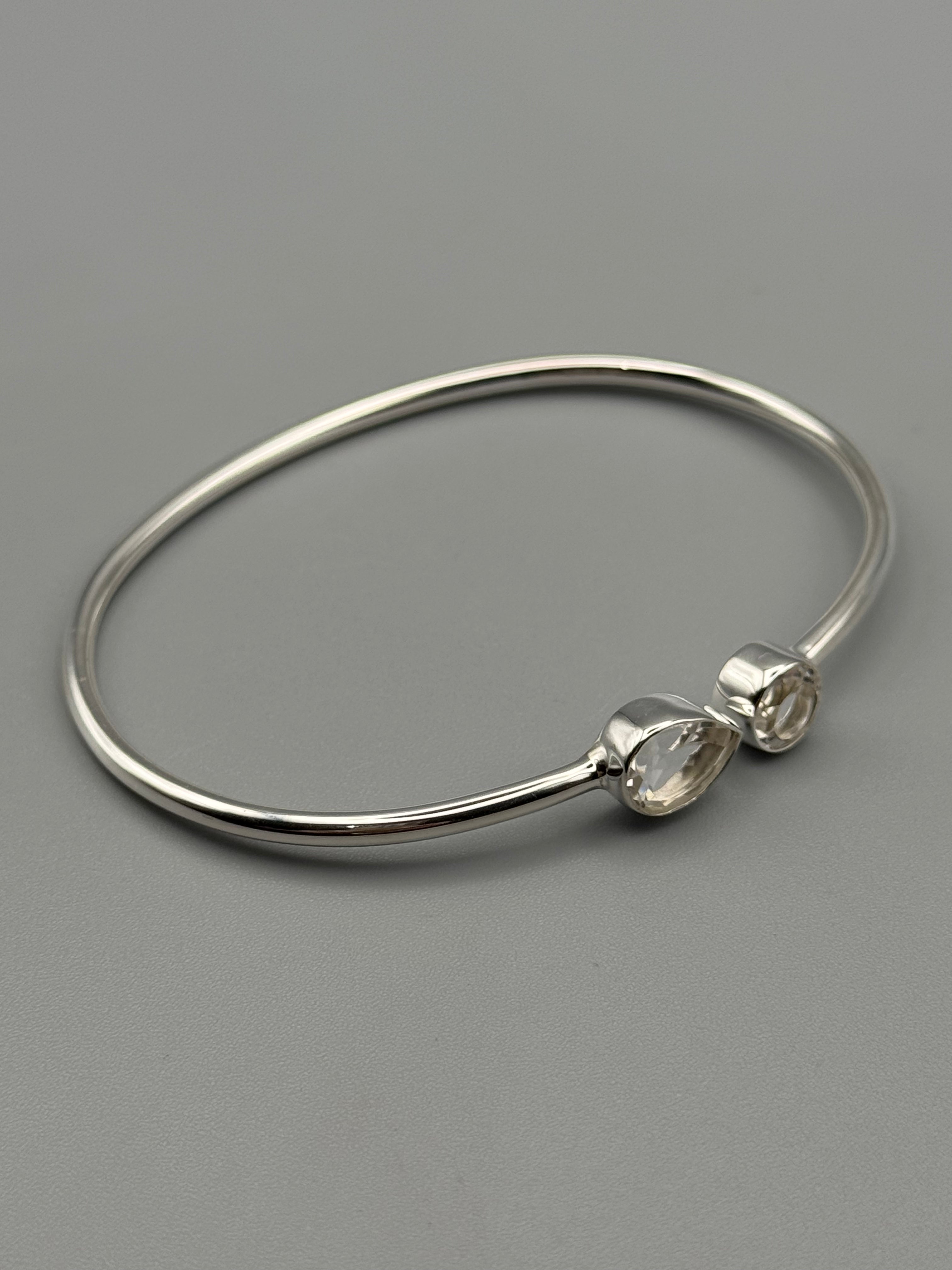 •RAIN OR SHINE• clear quartz + silver twist-on cuff bracelet
