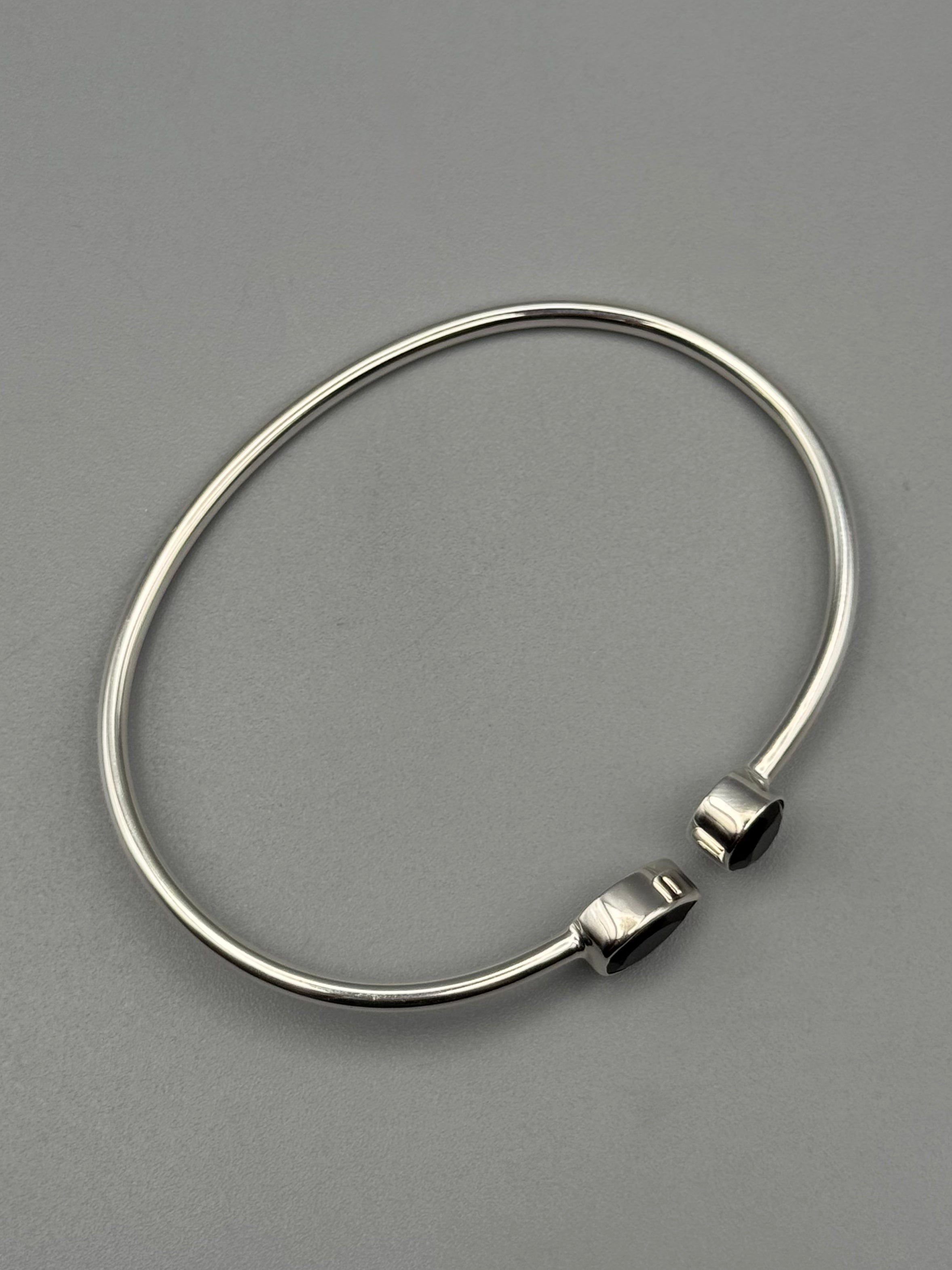 •RAIN OR SHINE• onyx + silver twist-on cuff bracelet