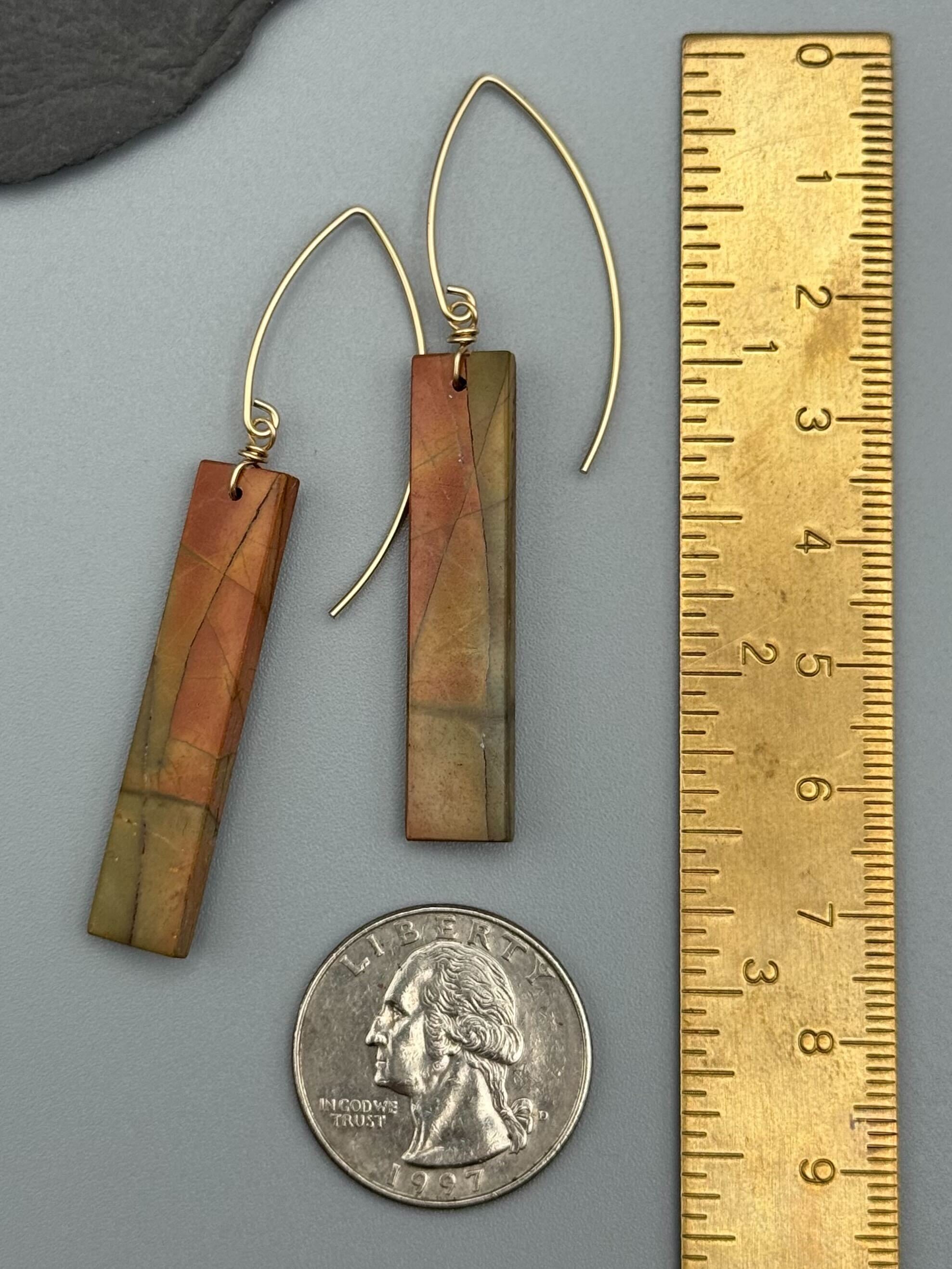 •STRAY• red creek jasper + gold earrings