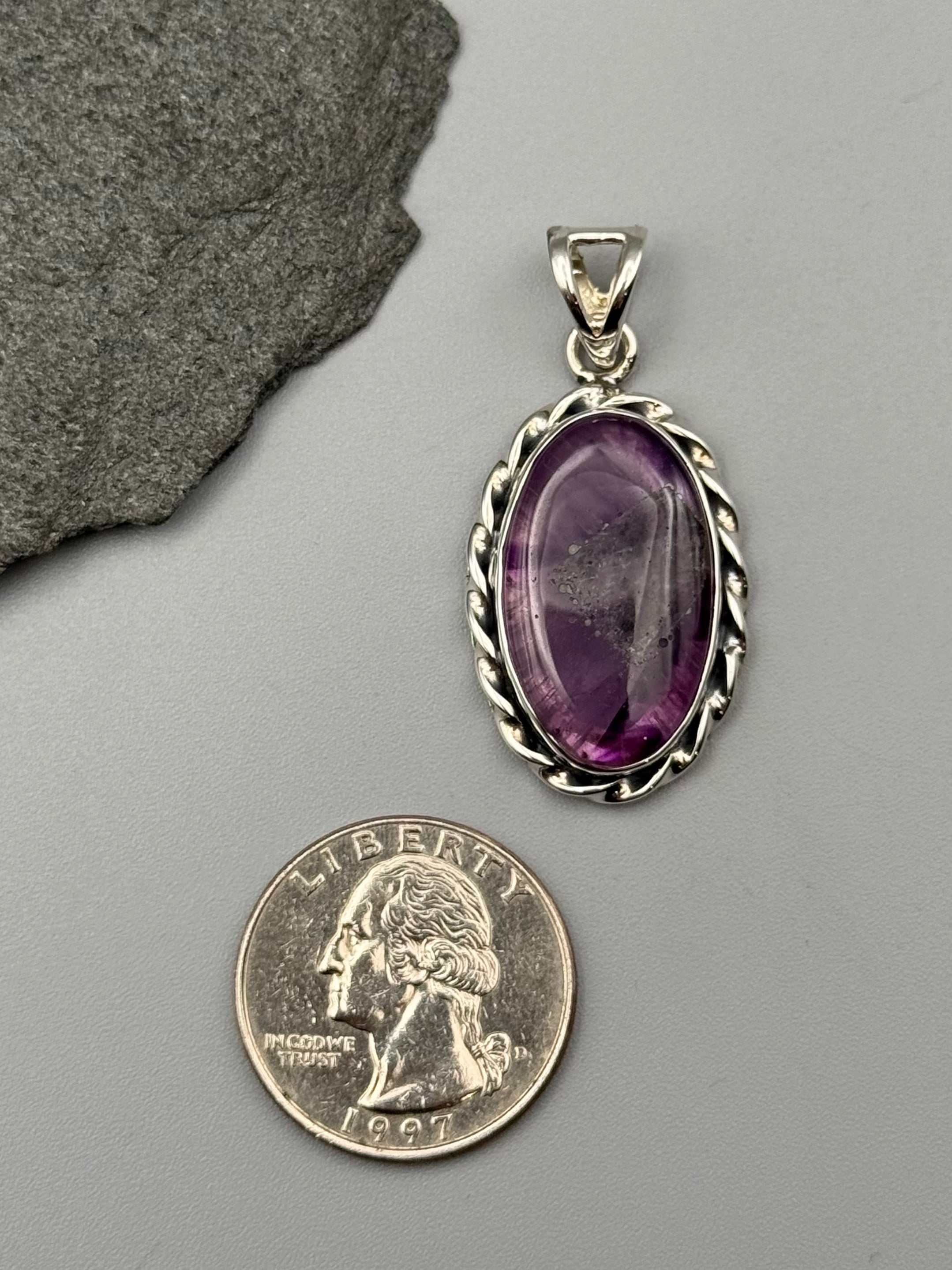 •TRAPICHE AMETHYST - TWISTED• sterling silver pendant