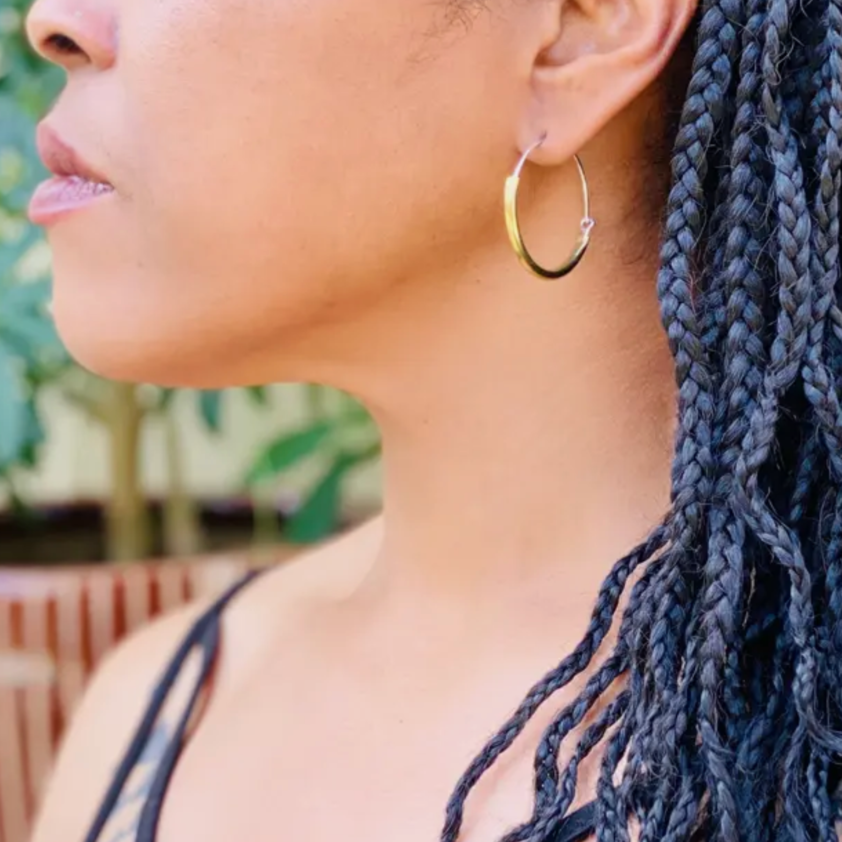•SMALL TUBE HOOPS• mixed metal dangle earrings