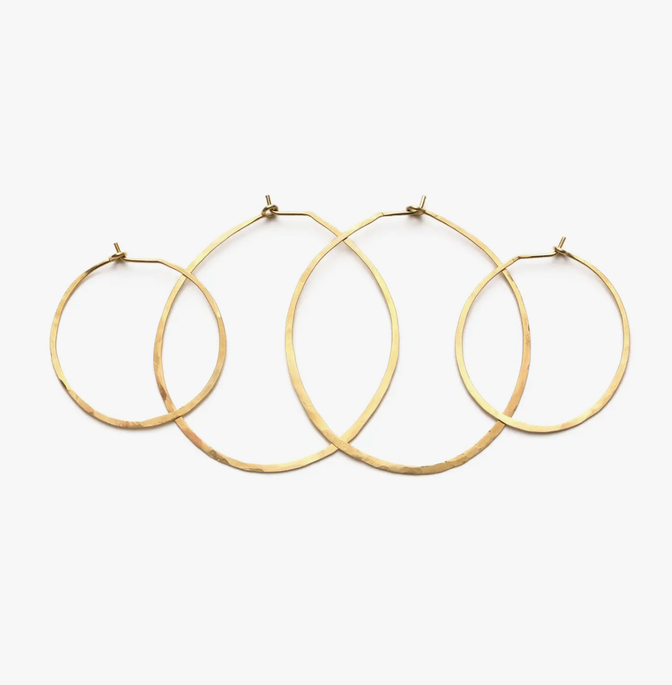 • HAMMERED HOOP • brass hoop earrings