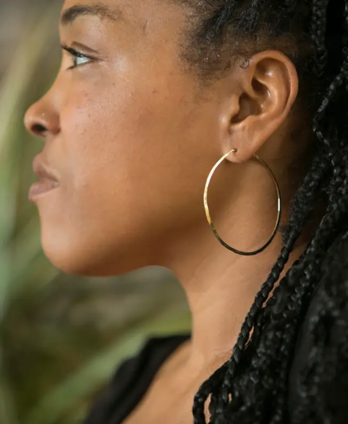 • HAMMERED HOOP • sterling silver hoop earrings