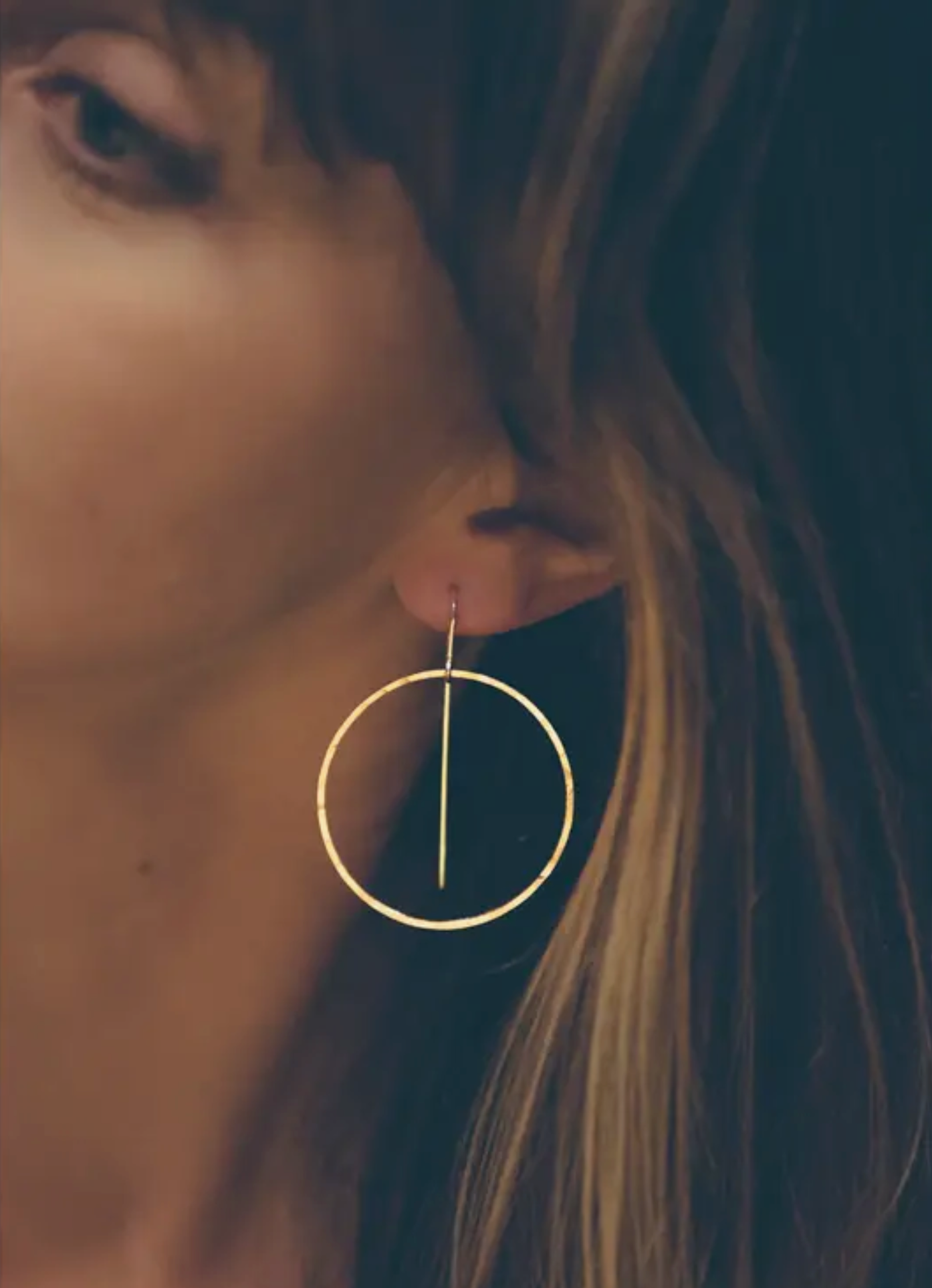 •HOOP THREADER• mixed metal dangle earrings