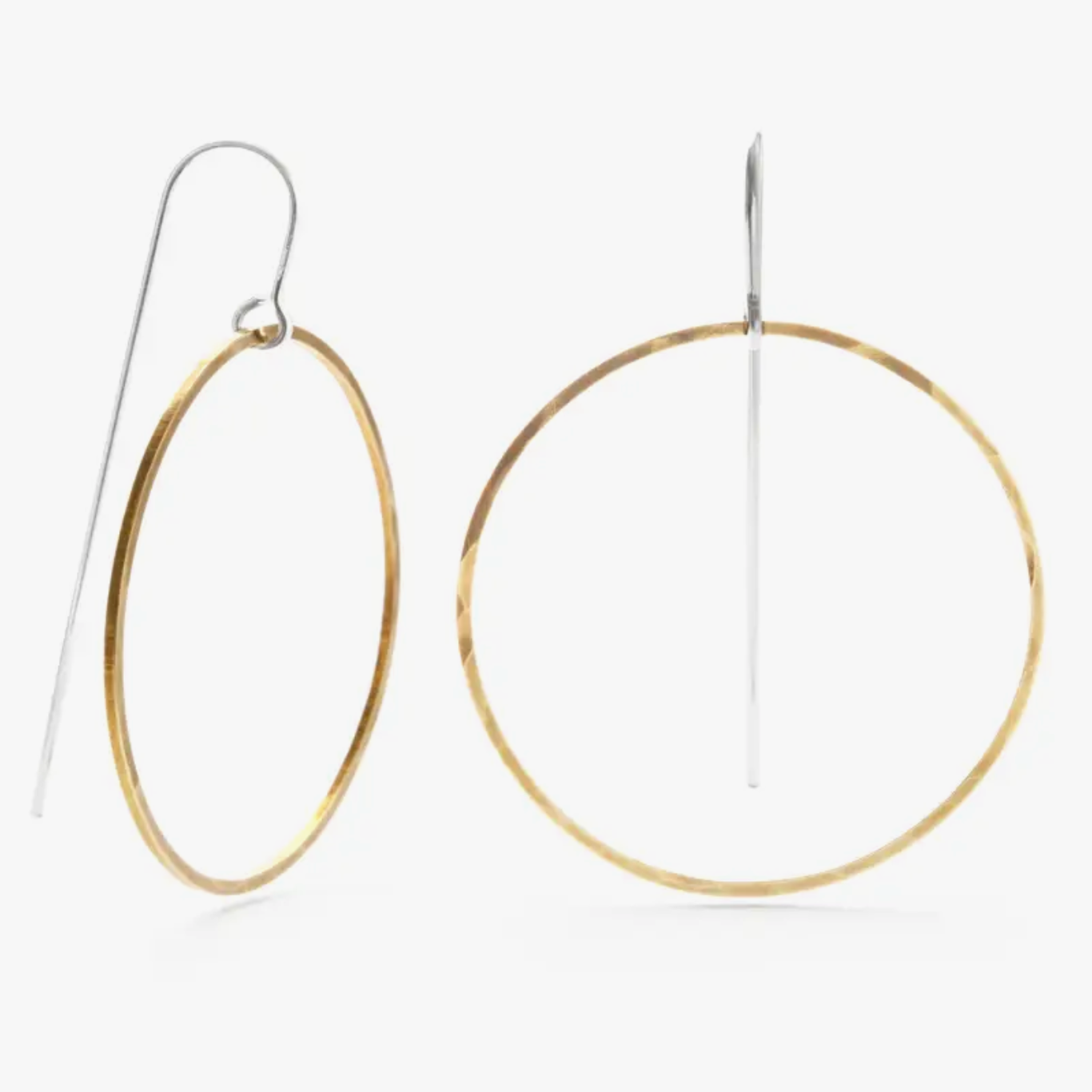 •HOOP THREADER• mixed metal dangle earrings