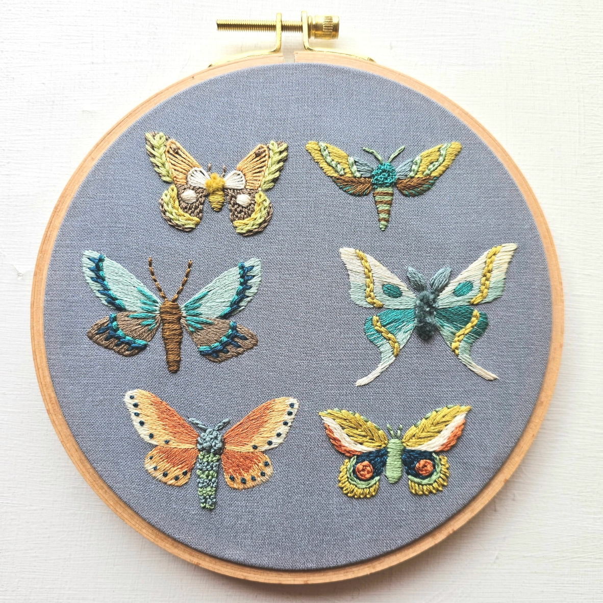 •MOTH SAMPLER• intermediate embroidery kit