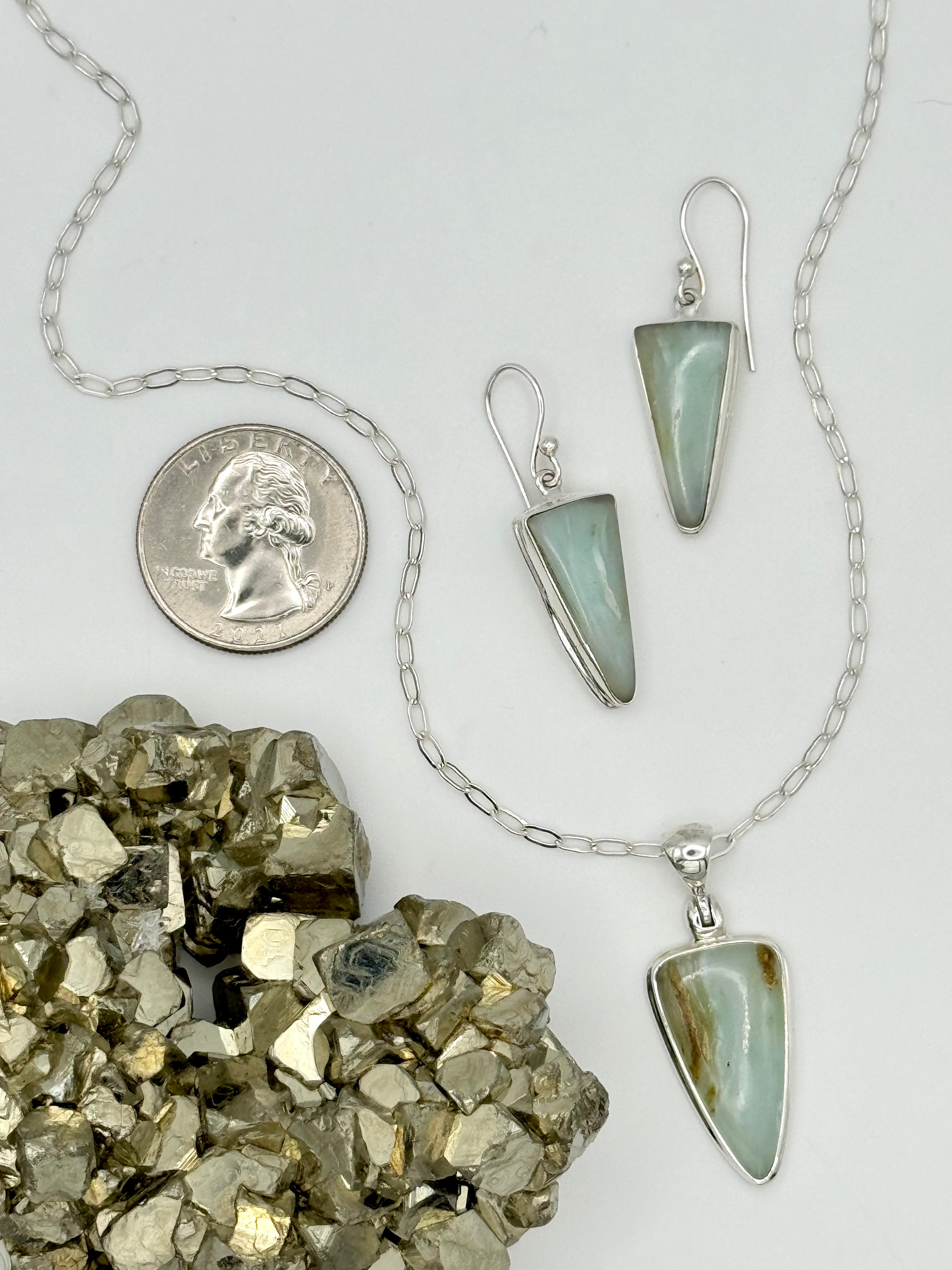 •PERUVIAN OPAL FANG• sterling silver pendant