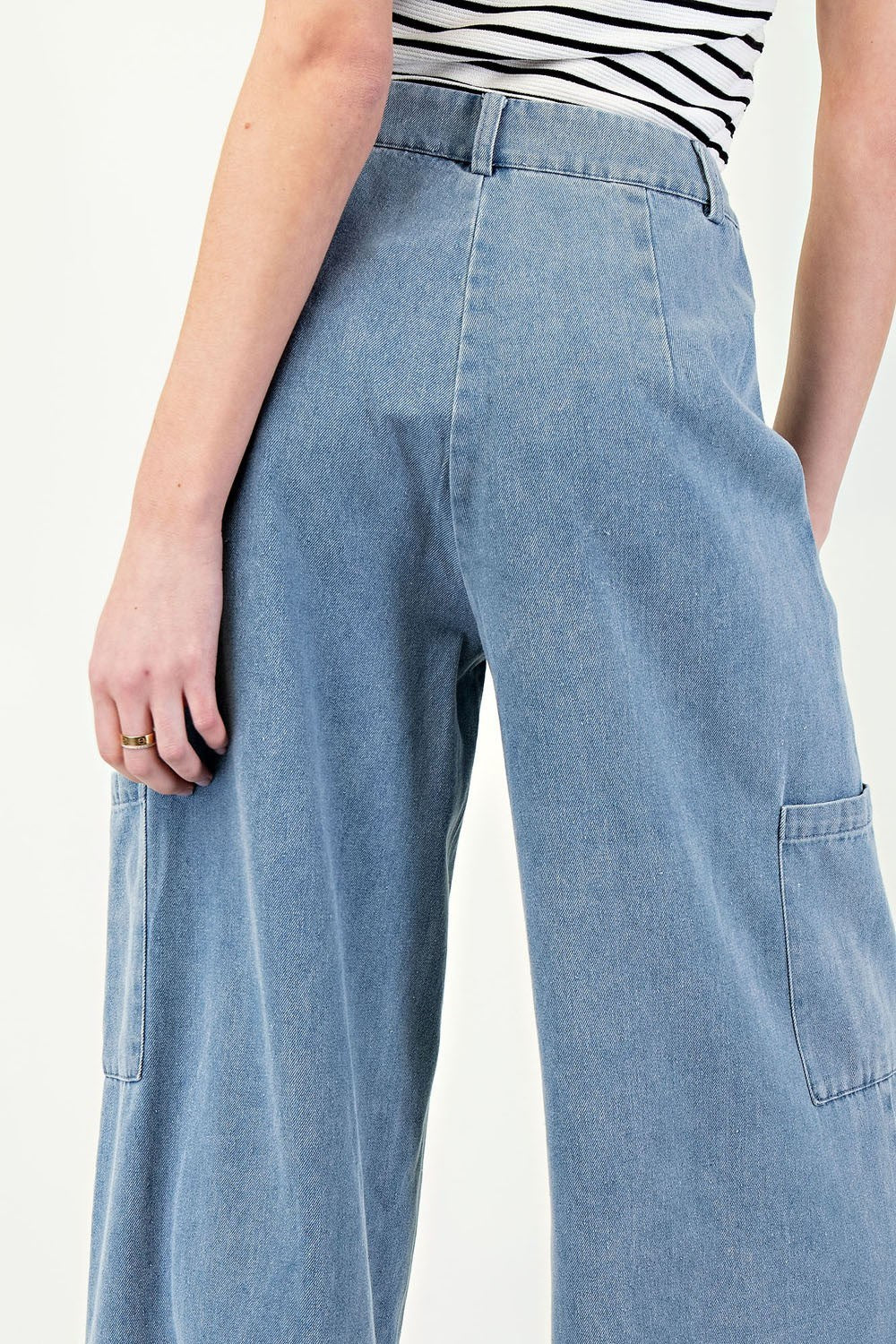 •MINKA• wide leg denim cargo pants