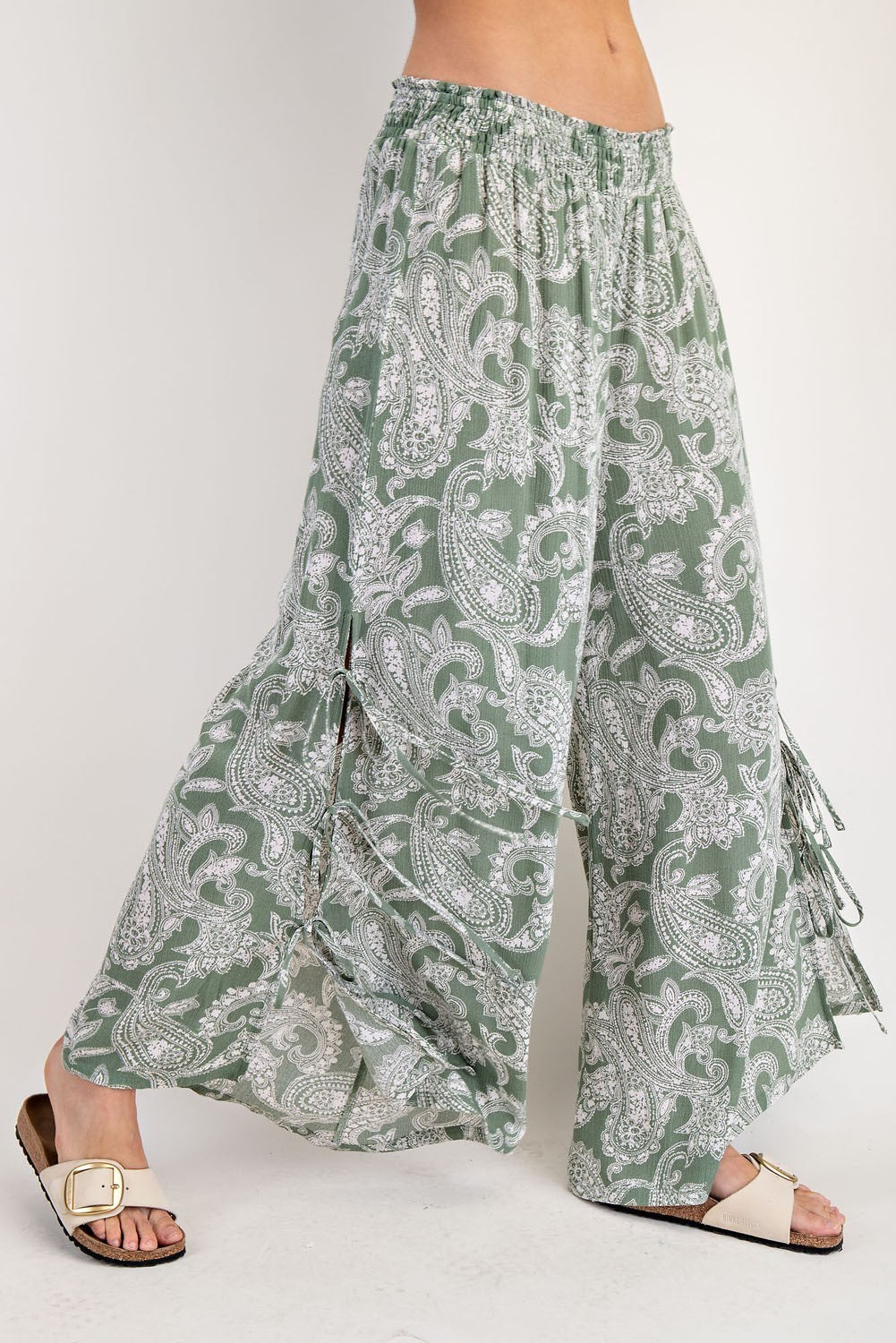 •PARVATI• side tie paisley pants