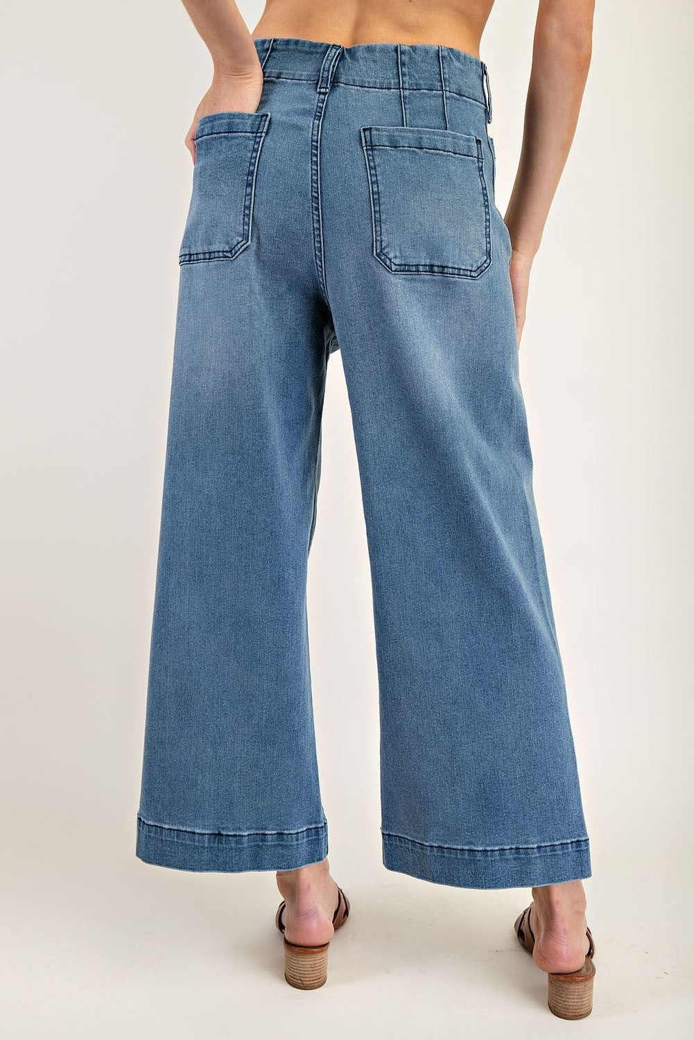 •CORDELIA - CLASSIC• cropped wide leg denim pants