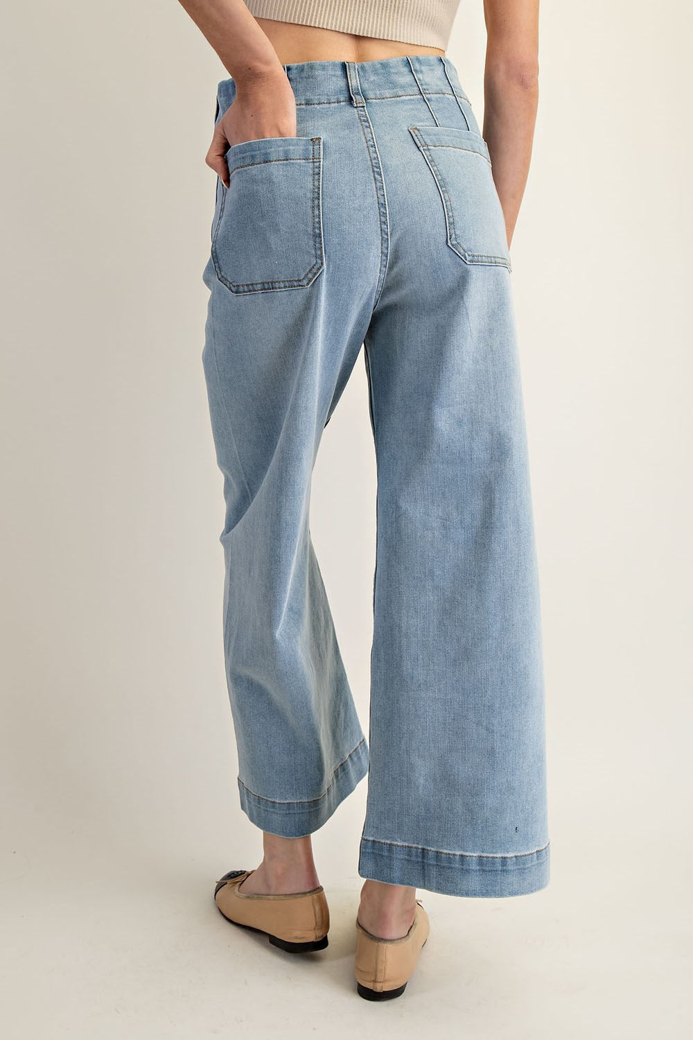 •CORDELIA - CLASSIC• cropped wide leg denim pants