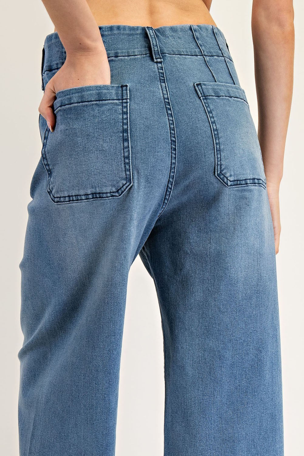 •CORDELIA - CLASSIC• cropped wide leg denim pants