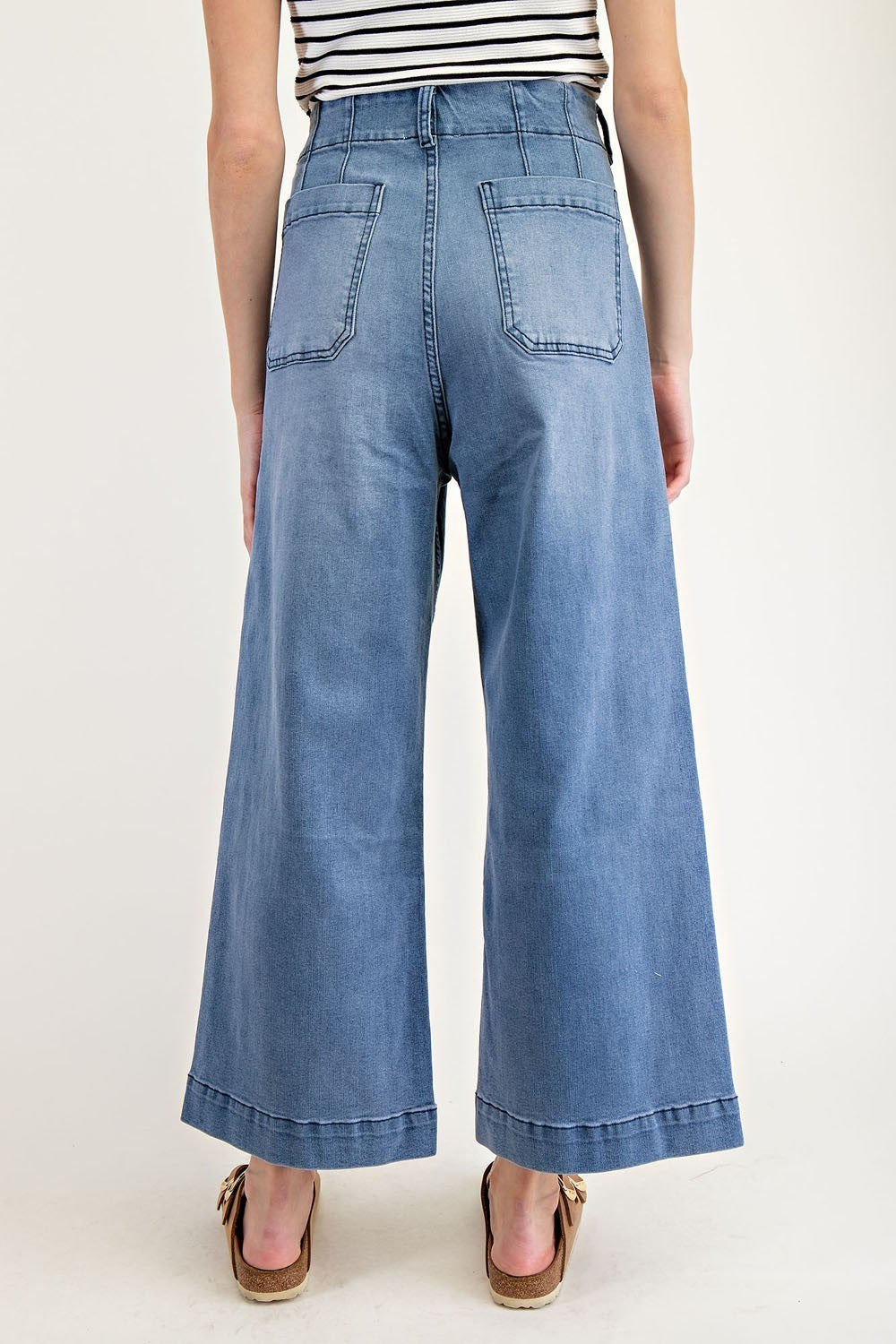 •CORDELIA - CLASSIC• cropped wide leg denim pants