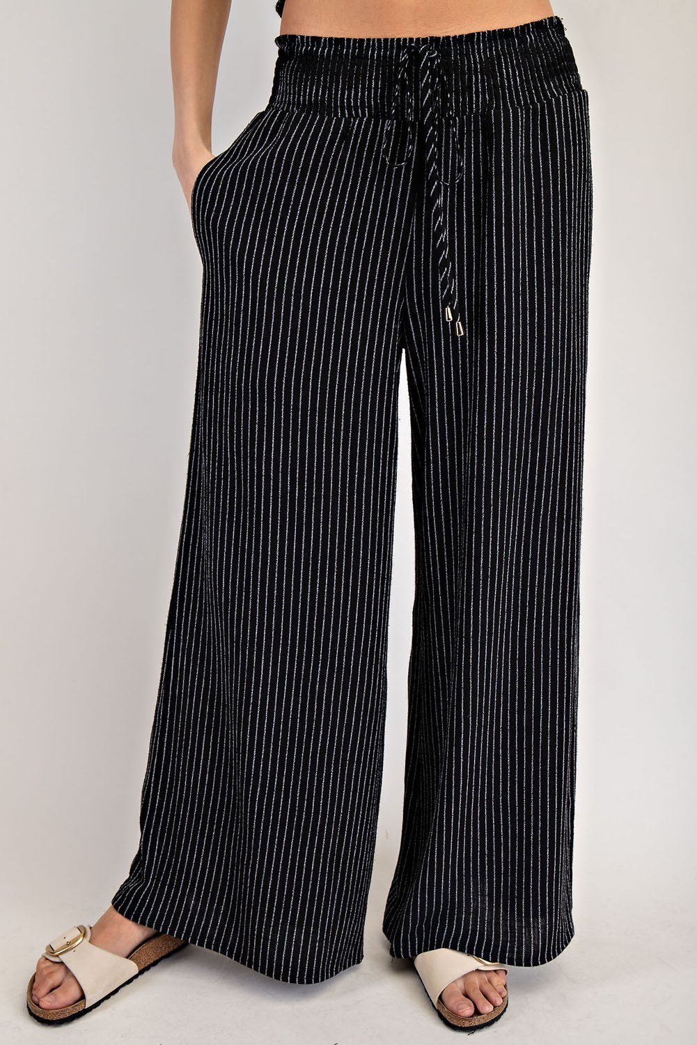 •PETRA• pinstripe wide leg pants