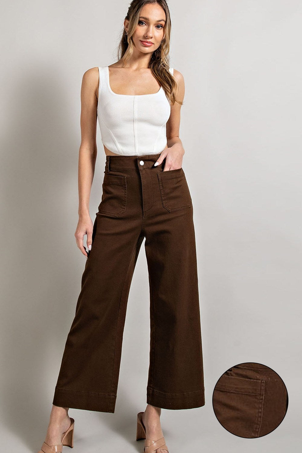 •CORDELIA• cropped straight leg denim pants