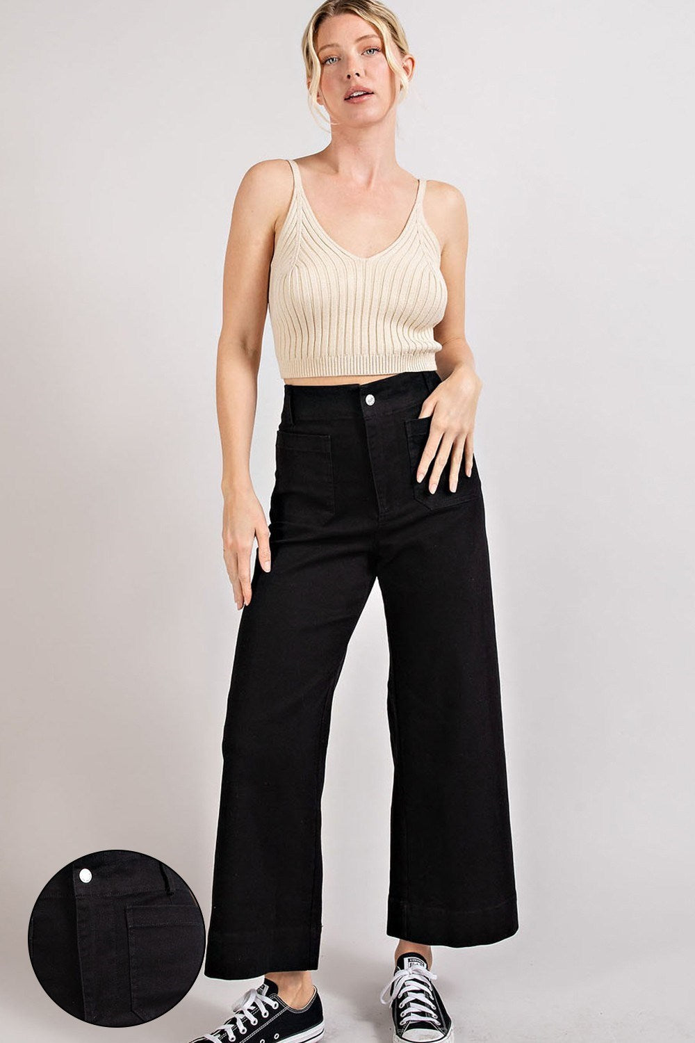 •CORDELIA• cropped straight leg denim pants