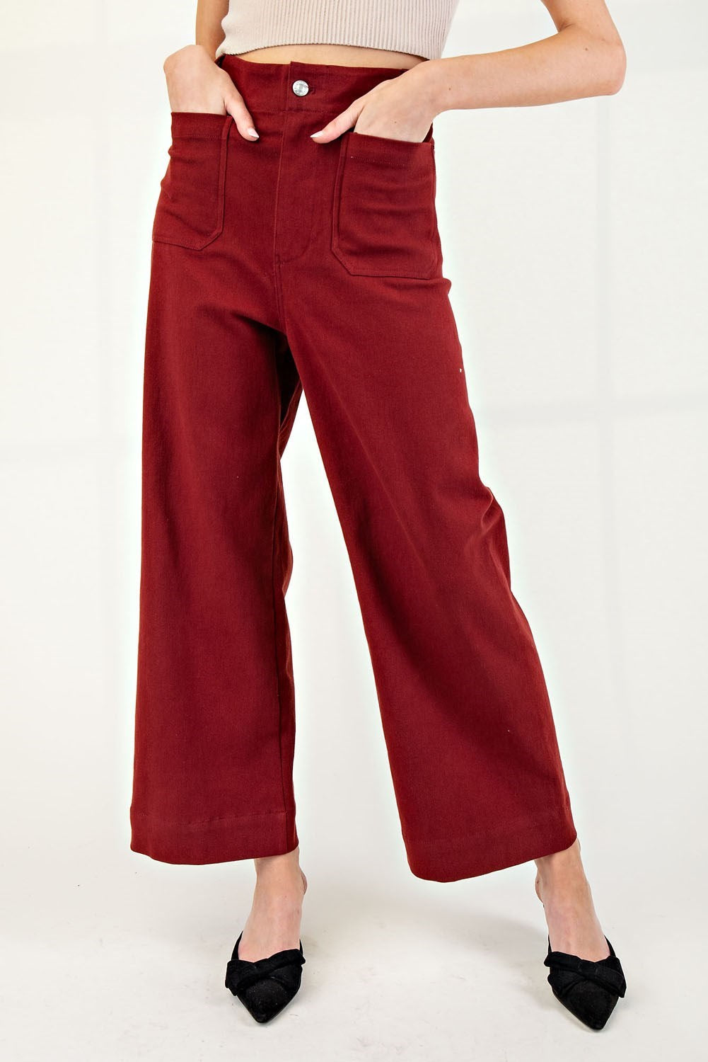 •CORDELIA• cropped straight leg denim pants