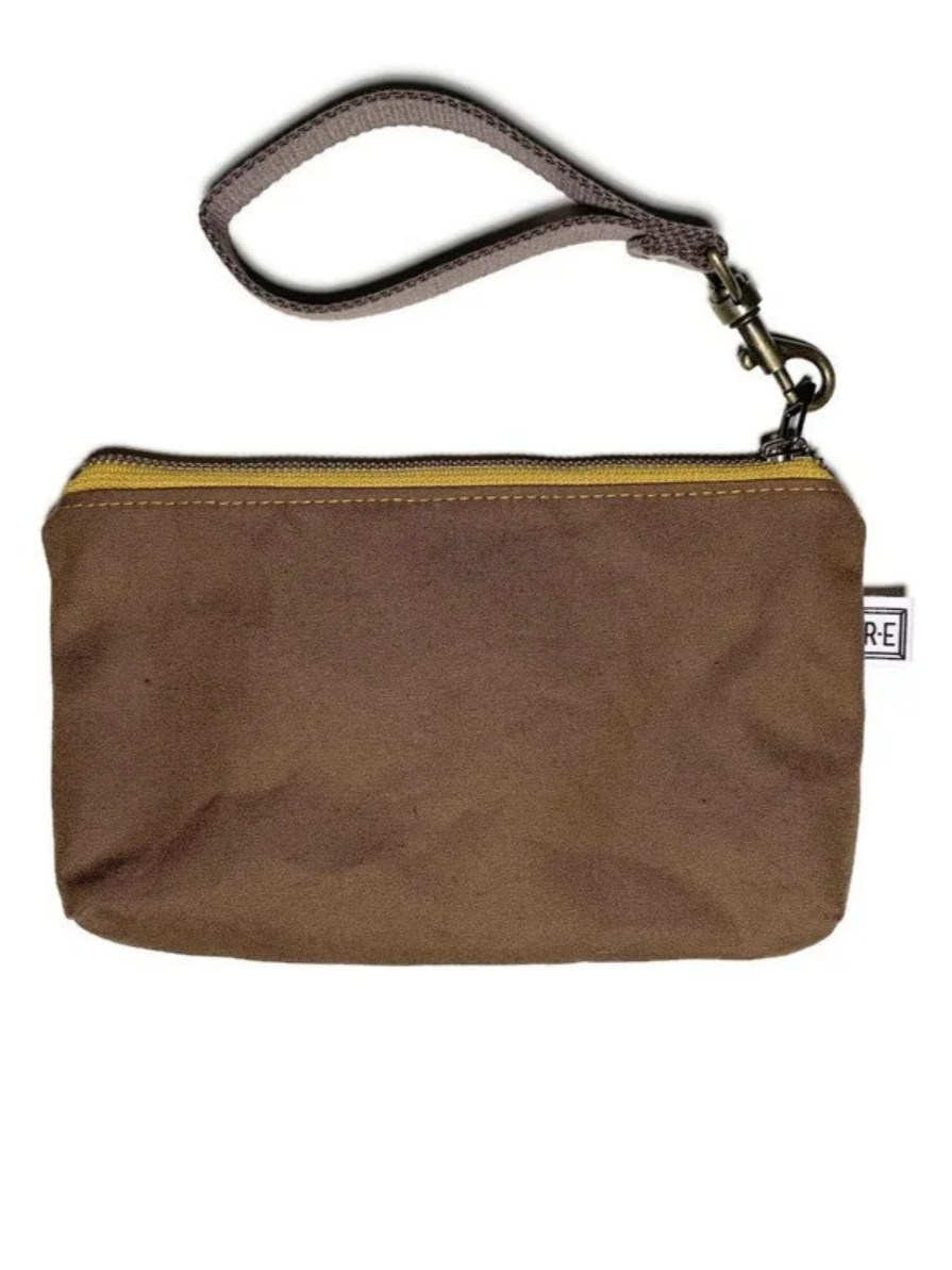 •MIDI WRISTLET - BOWTIE• waxed canvas clutch