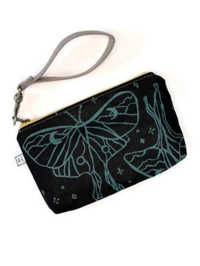 •MIDI WRISTLET - LUNA• waxed canvas clutch