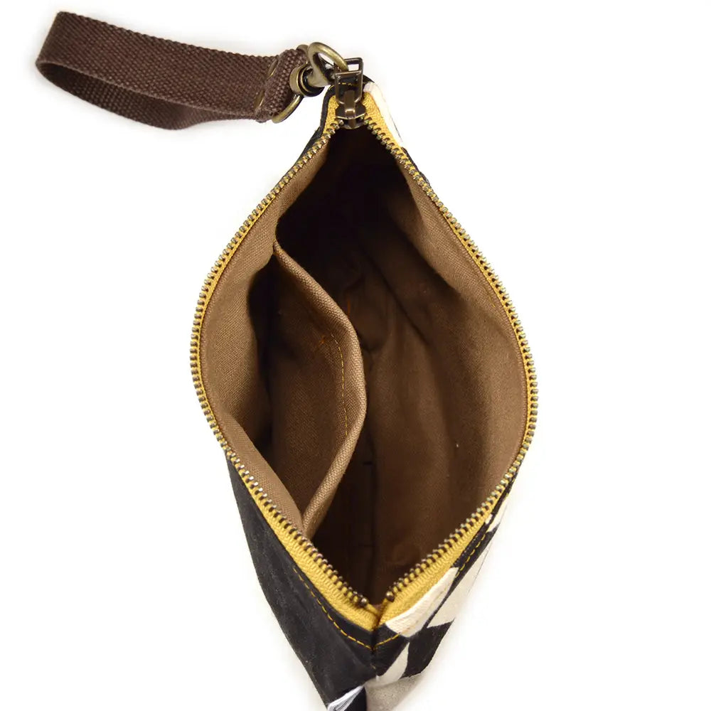 •BOWTIE• waxed canvas wristlet/clutch