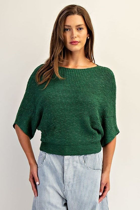 •SHANA• dolman half sleeve sweater