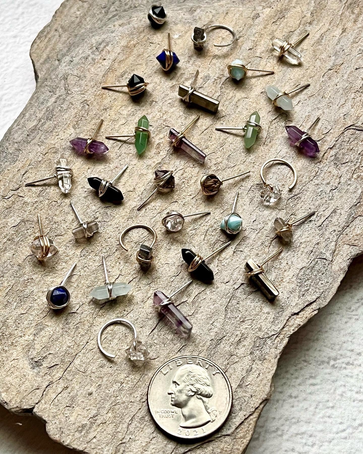 •PIKE• lapis lazuli + silver stud earrings