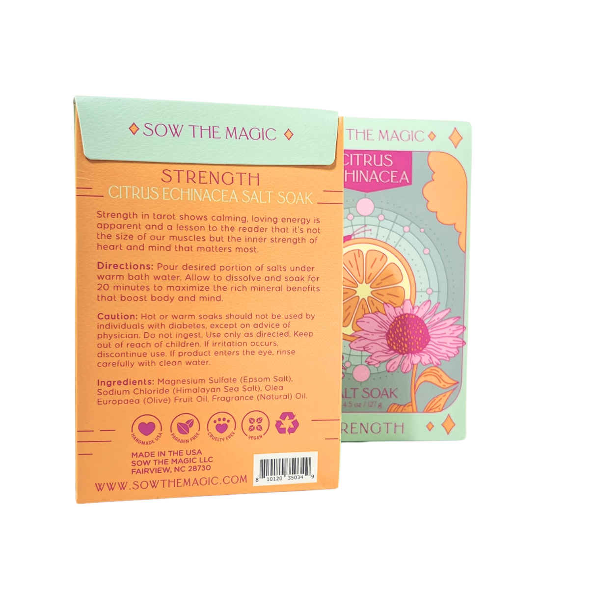 •STRENGTH• citrus echinacea tarot bath salt soak