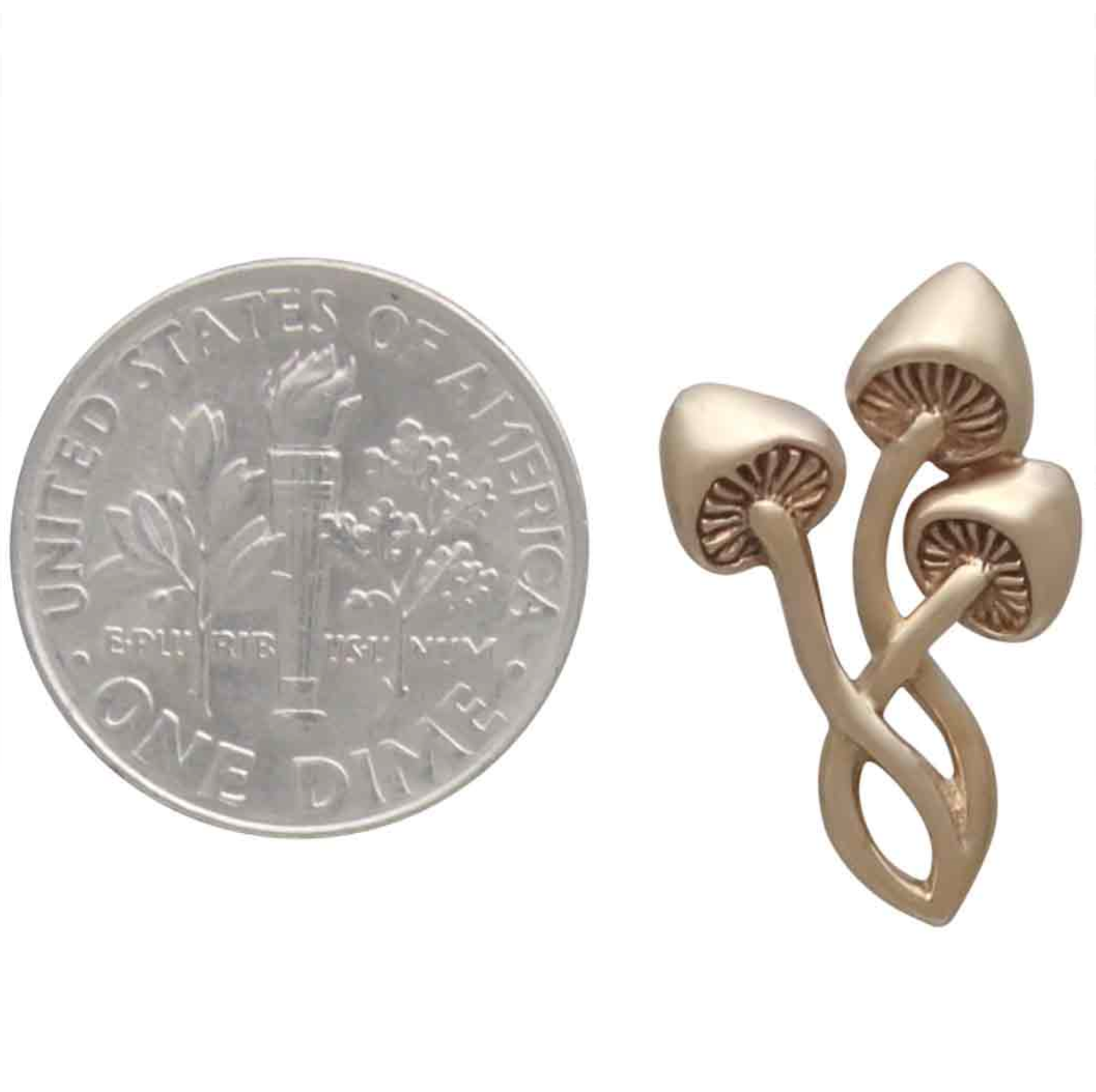 •MUSHROOM TRIO• bronze stud earrings