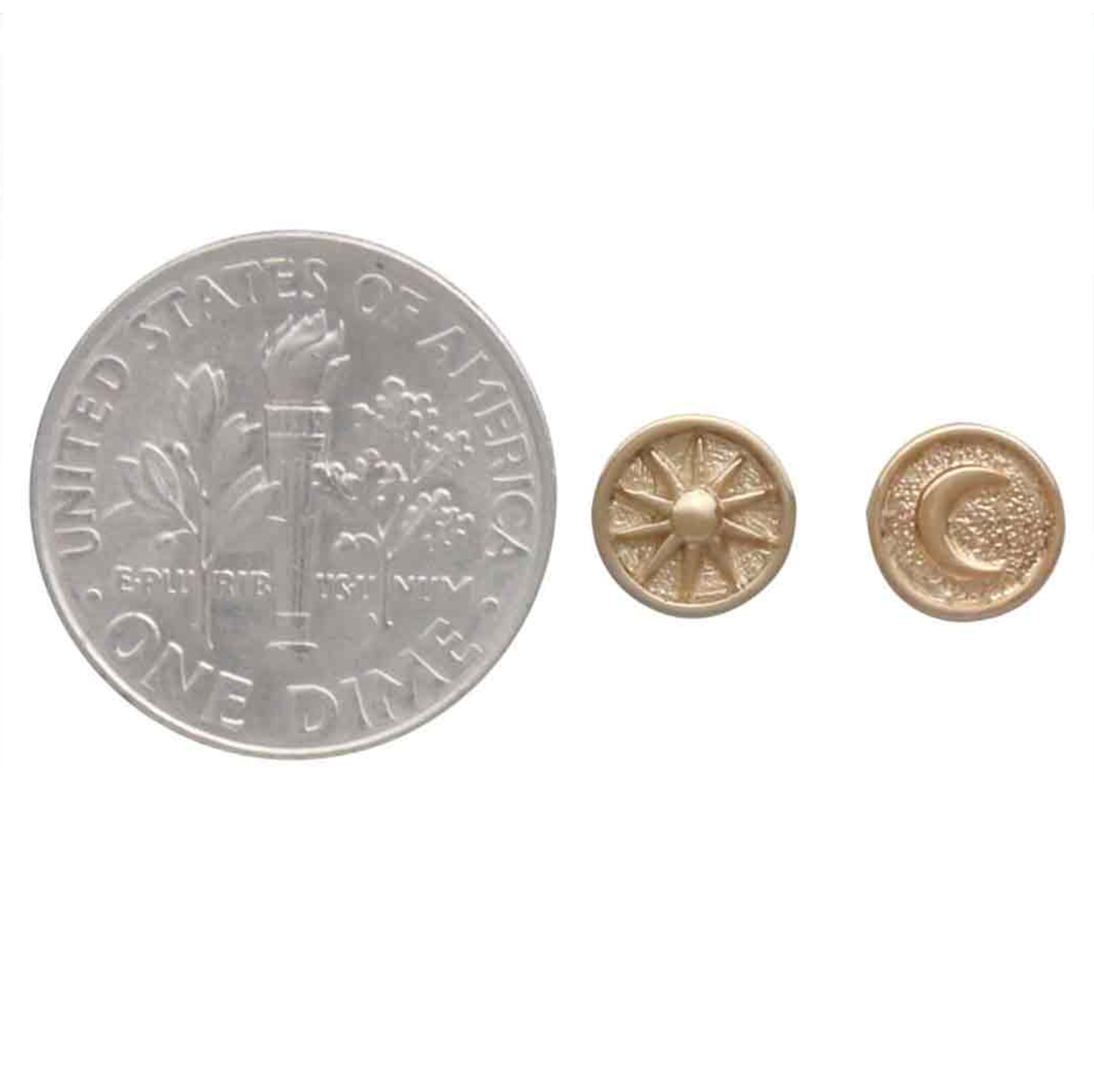 •SUN & MOON COIN• bronze stud earrings