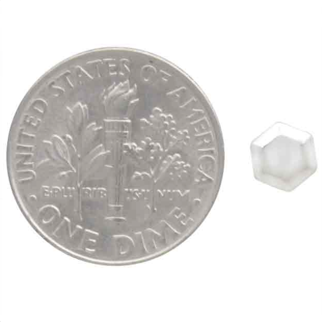 •TINY HEX NUGGET• recycled silver stud earrings