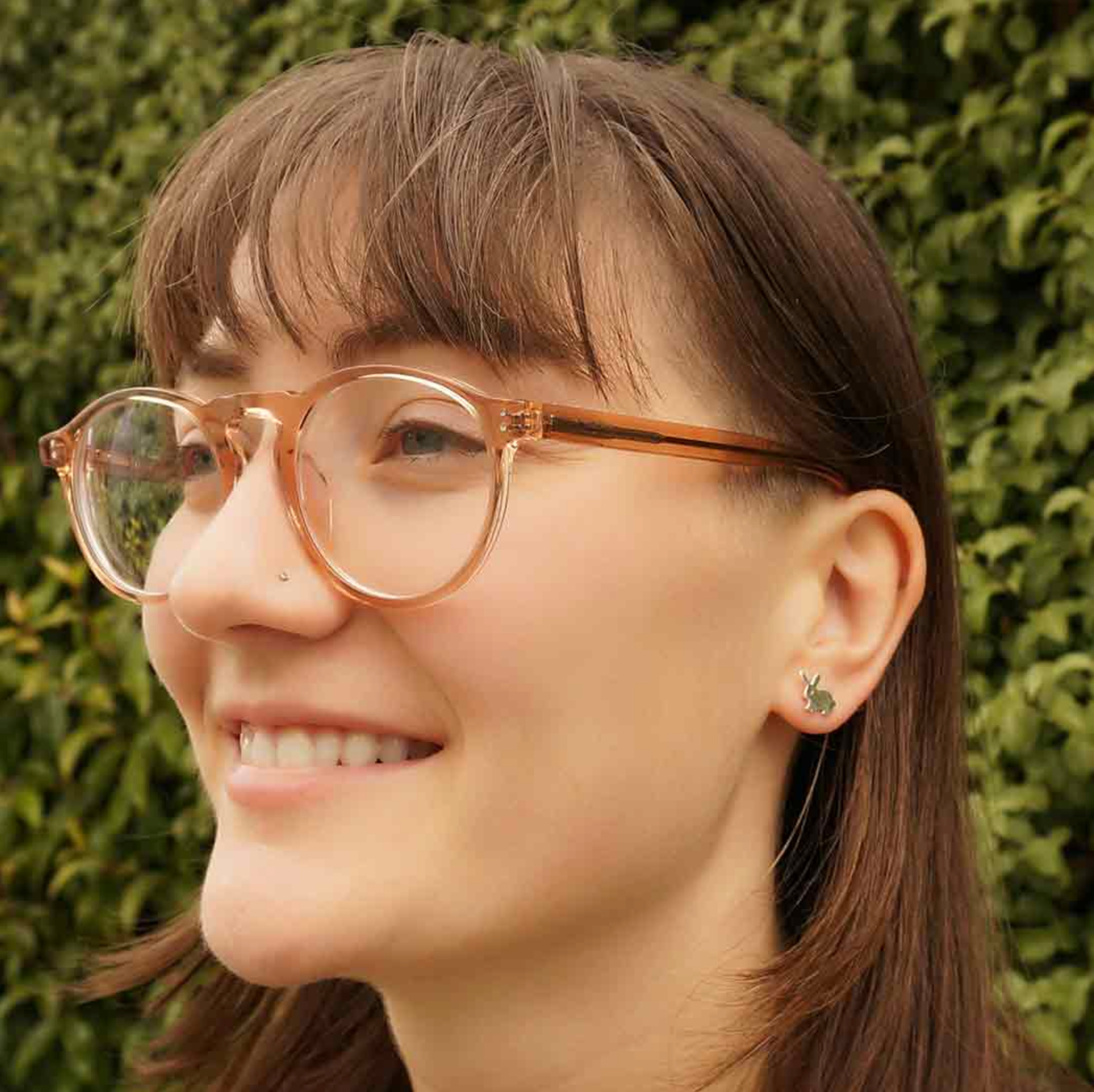 •TINY BUNNY• recycled silver stud earrings
