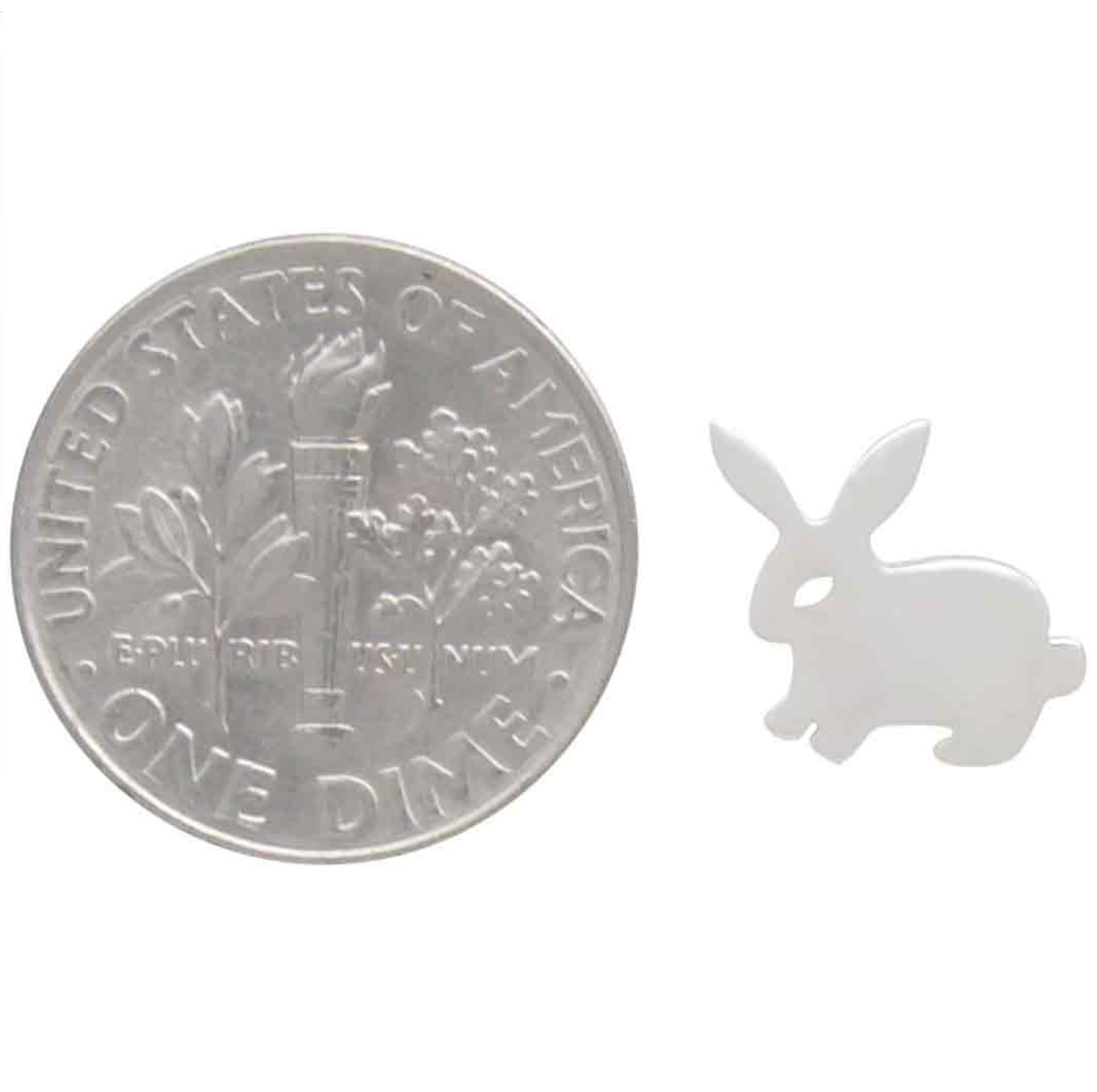 •TINY BUNNY• recycled silver stud earrings