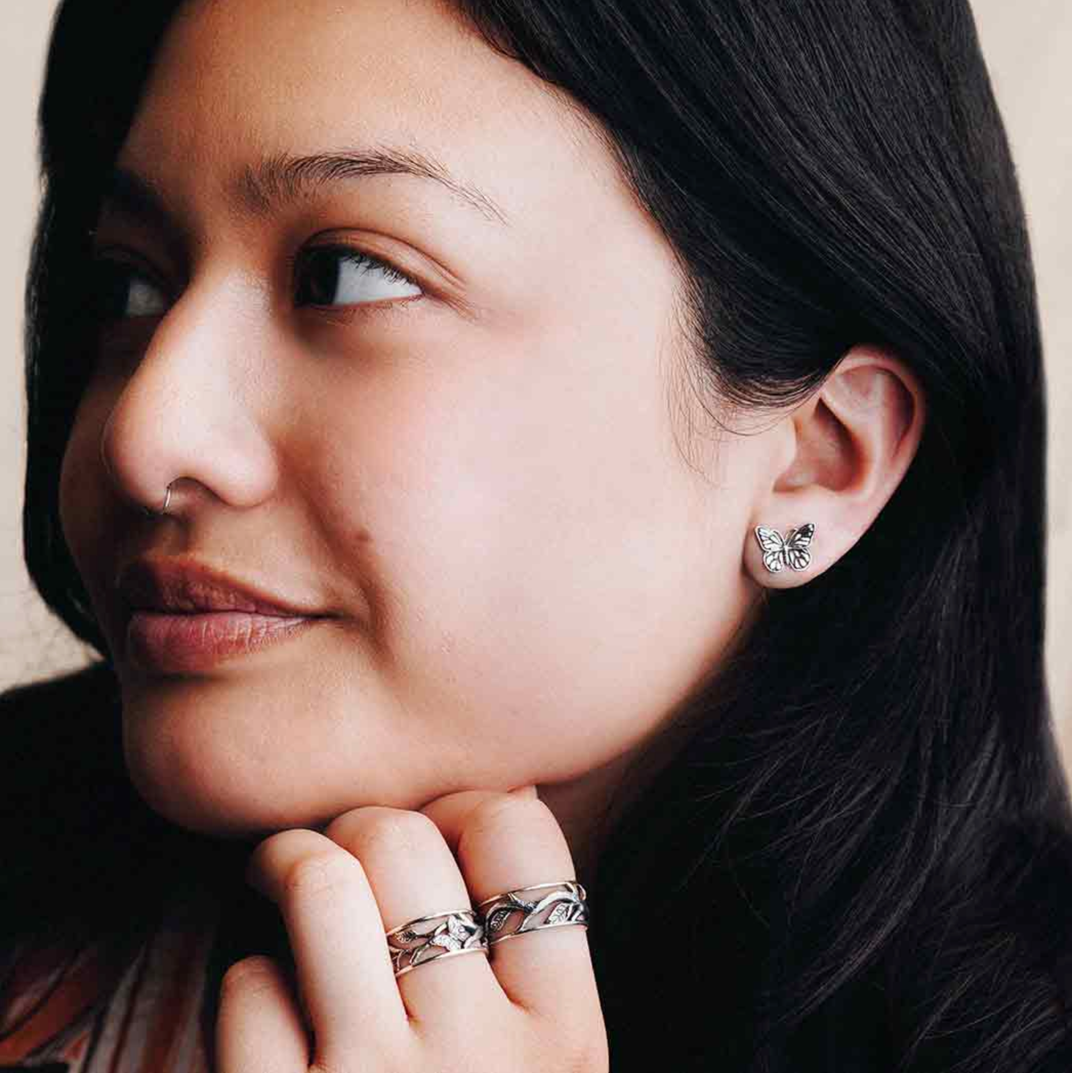 •MONARCH• silver stud earrings
