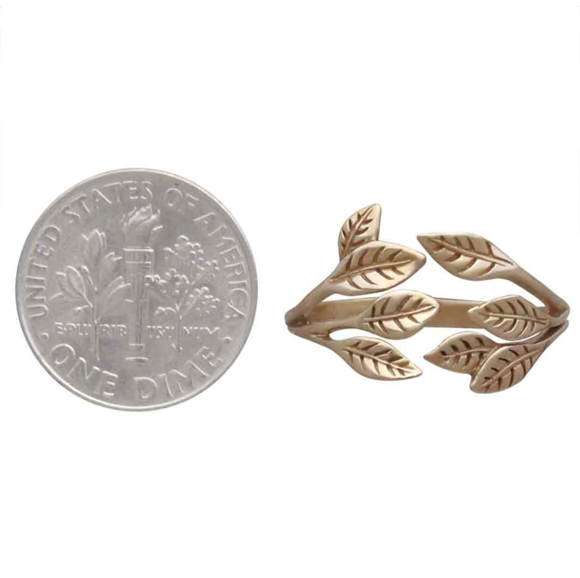 •LEAF HUG• adjustable bronze ring