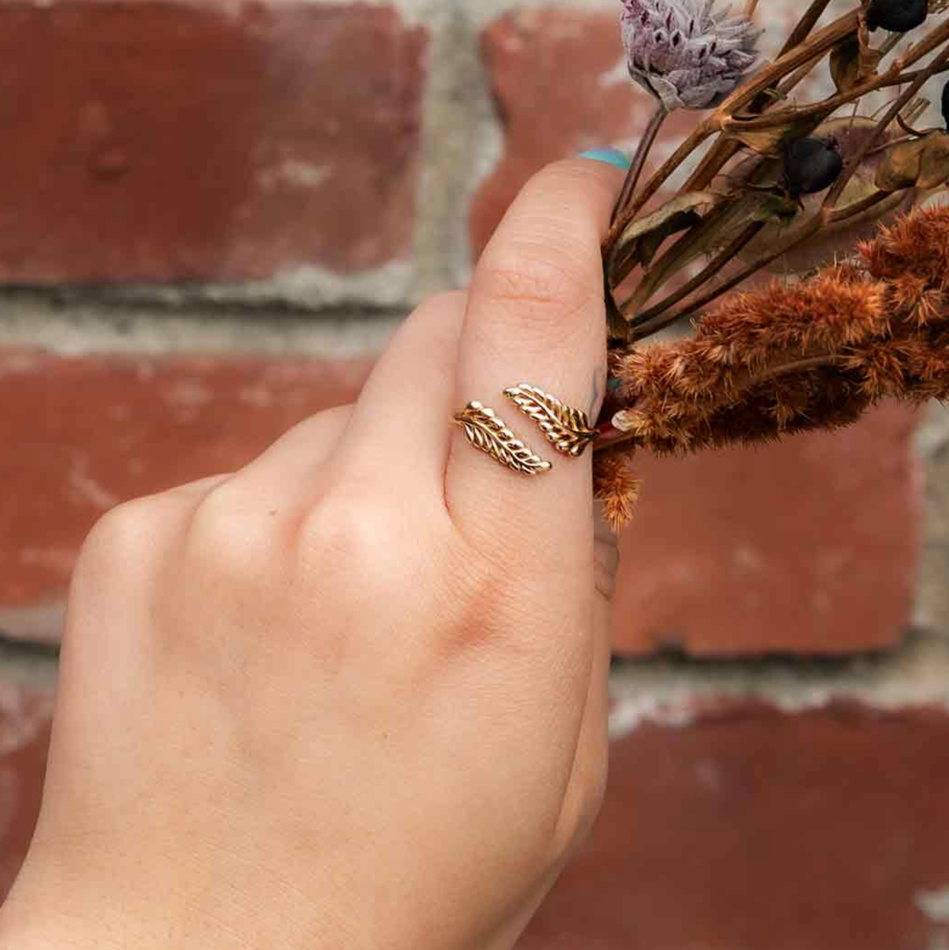 •SPRIG WRAP• adjustable bronze ring