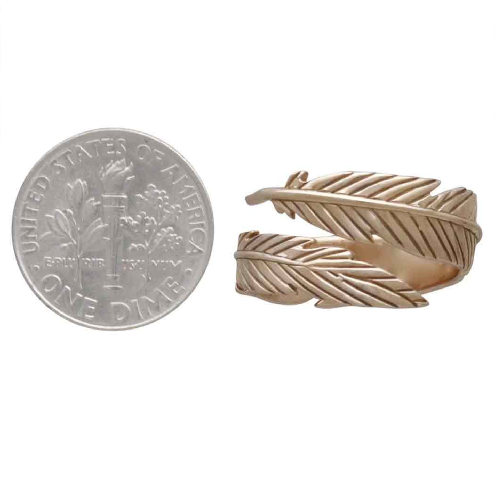 •FEATHER WRAP• adjustable bronze ring