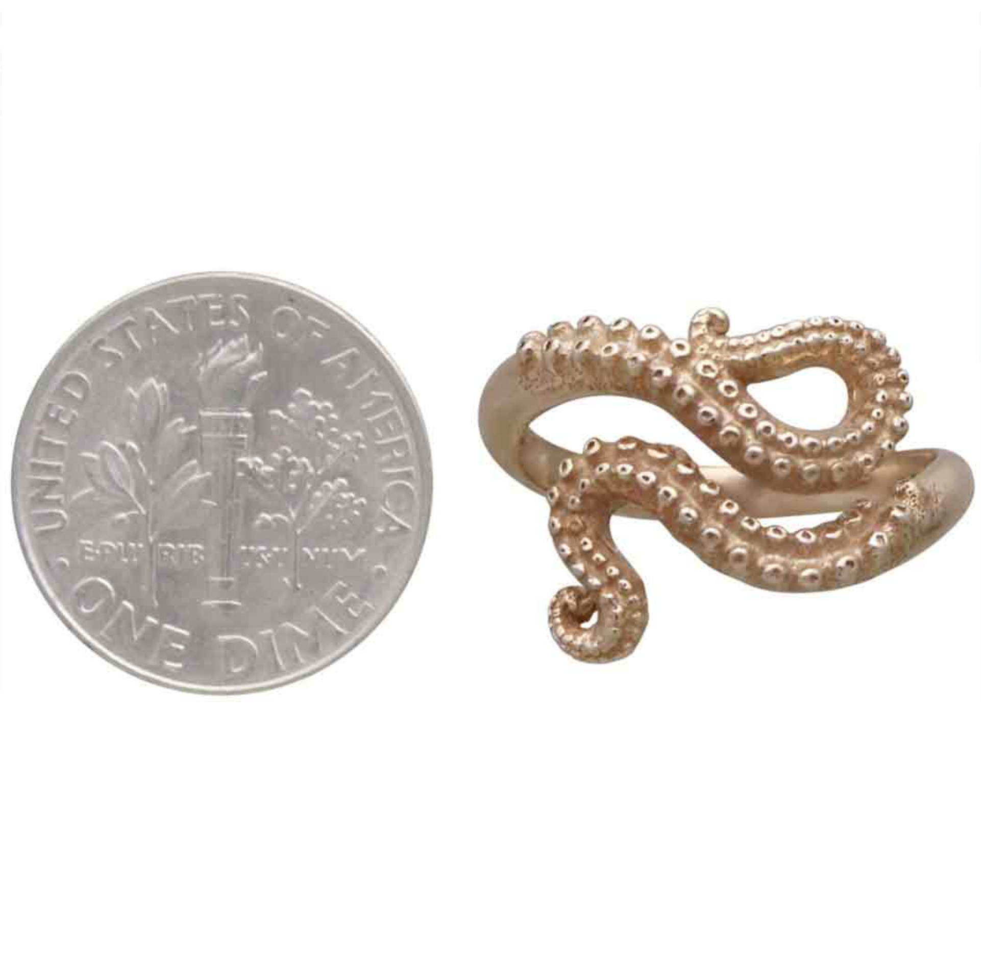 •OCTOPUS TENTACLE• adjustable bronze ring