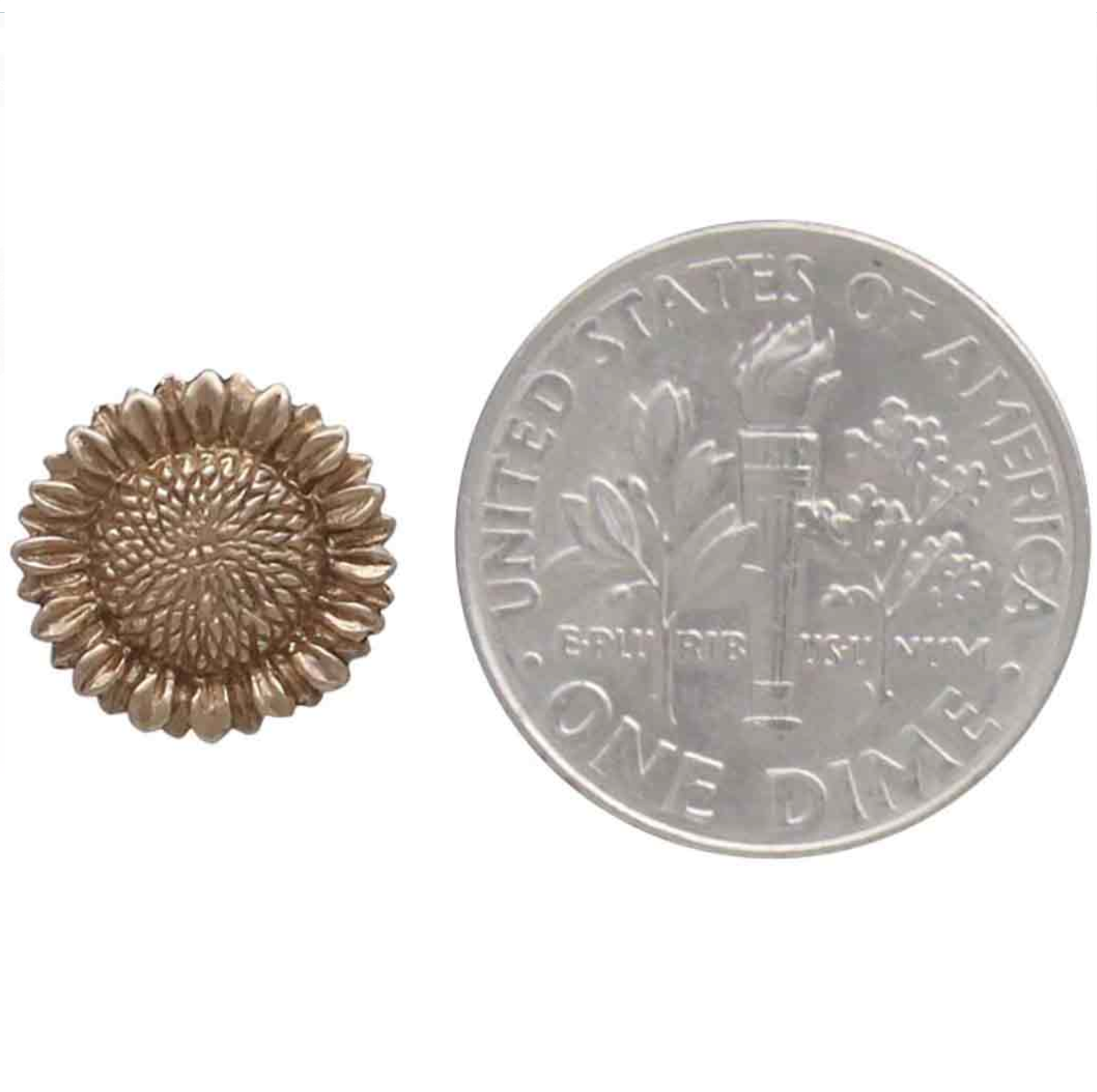 •SWEET SUNFLOWER• bronze stud earrings