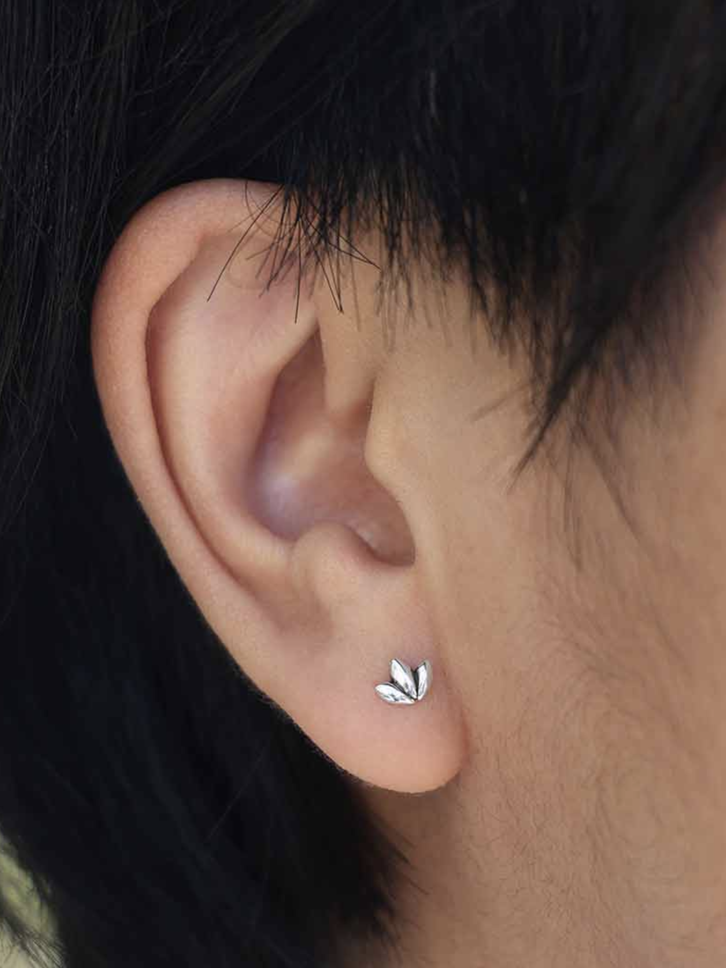 •TINY SPROUT• recycled silver stud earrings