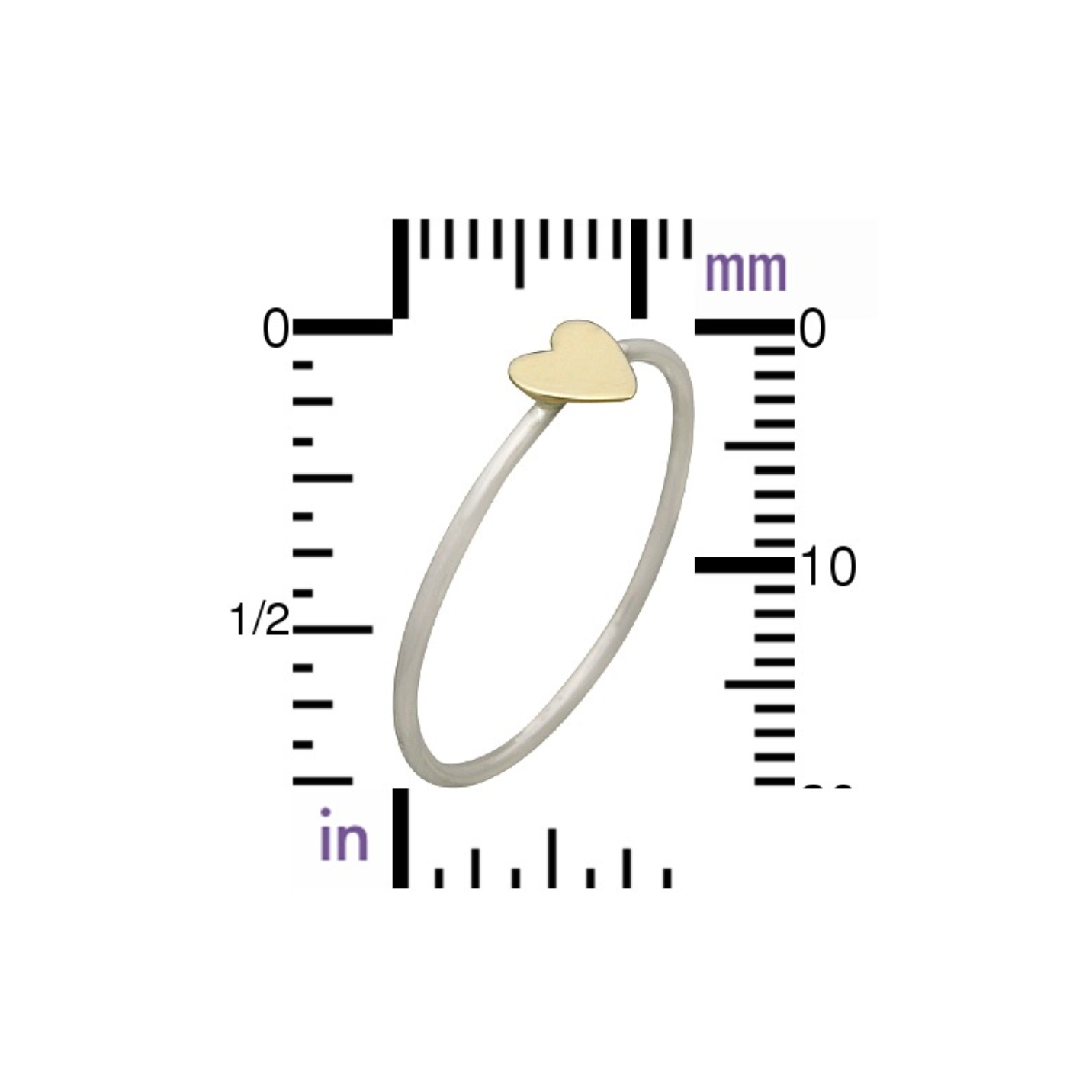 •TINY HEART• sterling silver + bronze ring