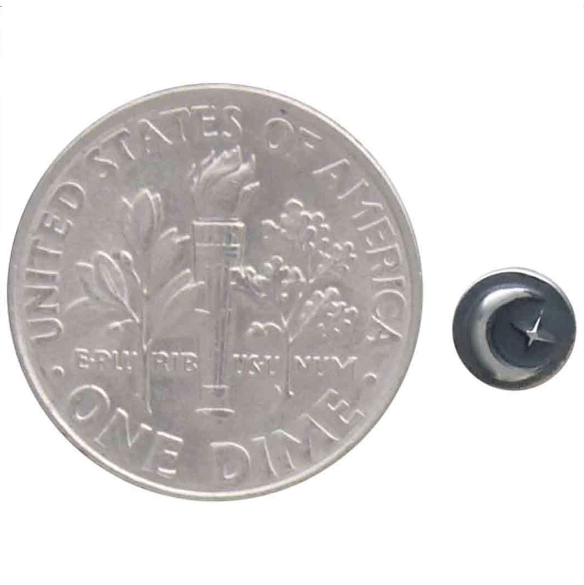 •TINY MOON & STAR COIN• recycled silver stud earrings