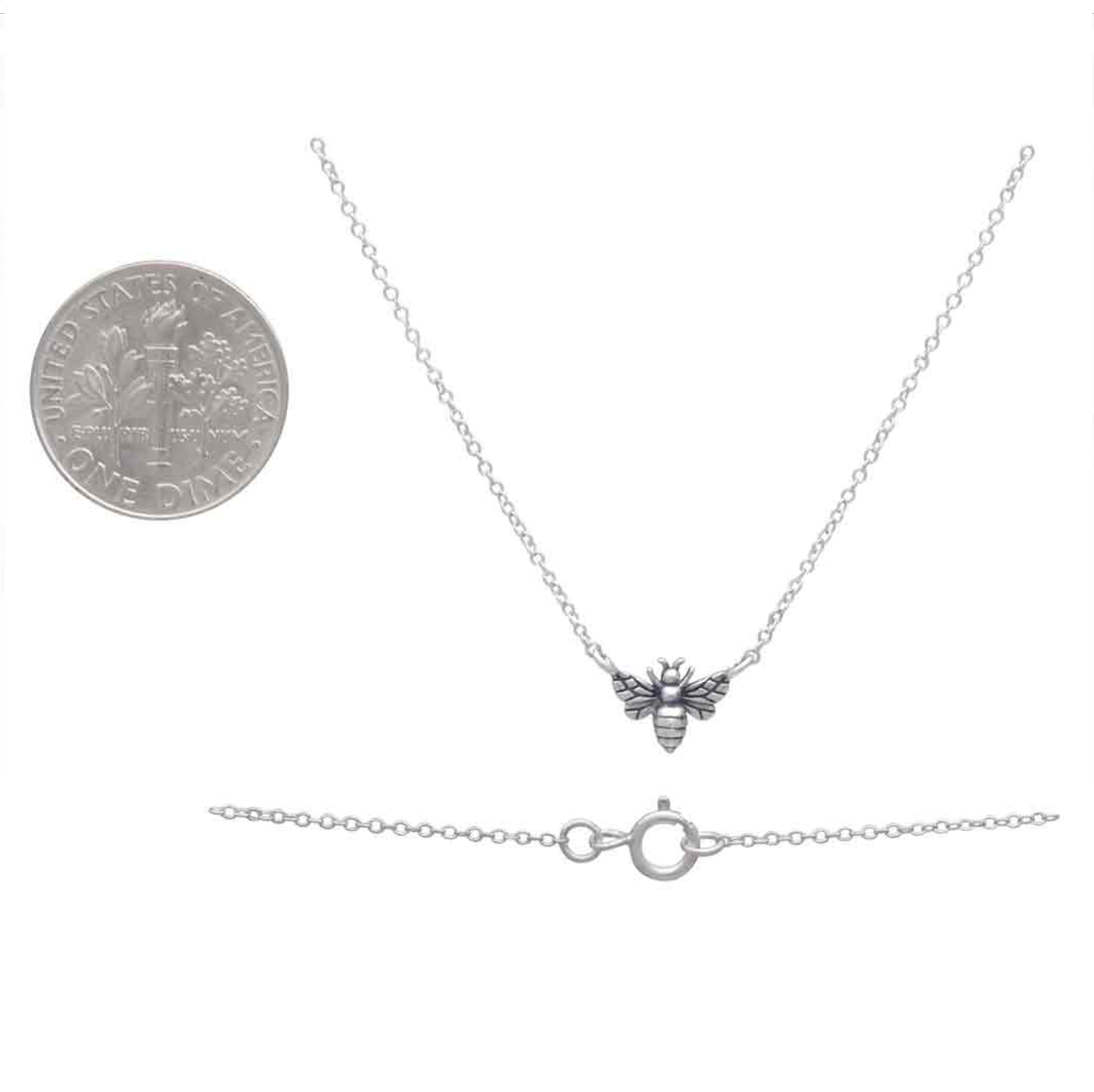 •TINY BEE• recycled sterling silver necklace