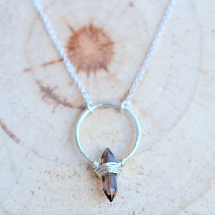 •CREST• smoky quartz + silver necklace (various lengths)