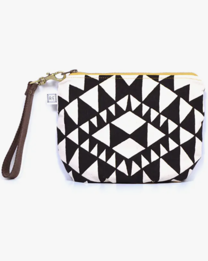 •BOWTIE• waxed canvas wristlet/clutch