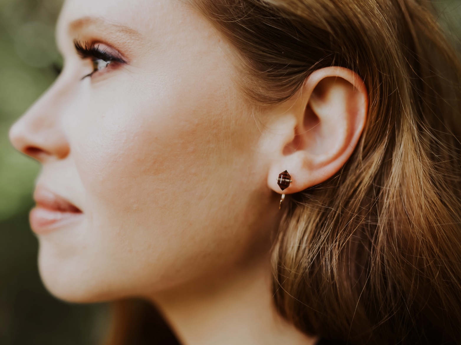 •HUG HOOP• smoky quartz + silver earrings
