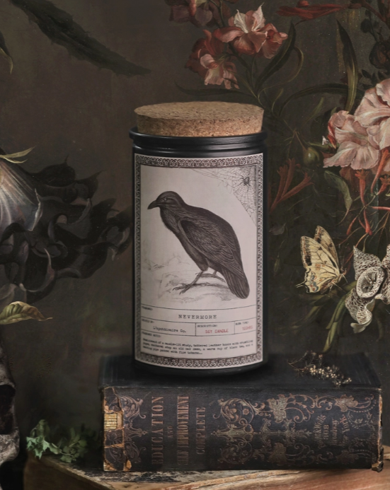 •NEVERMORE• noir glass jar candle
