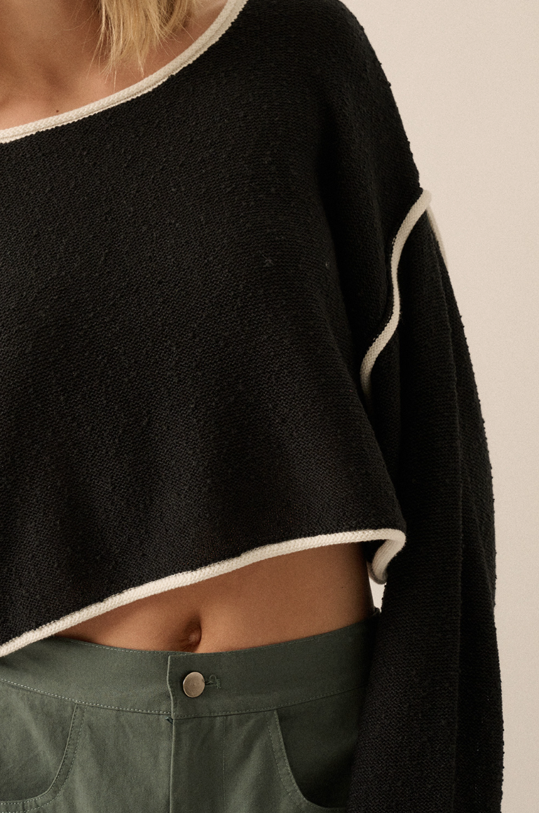 •PIPER• cotton blend cropped sweater