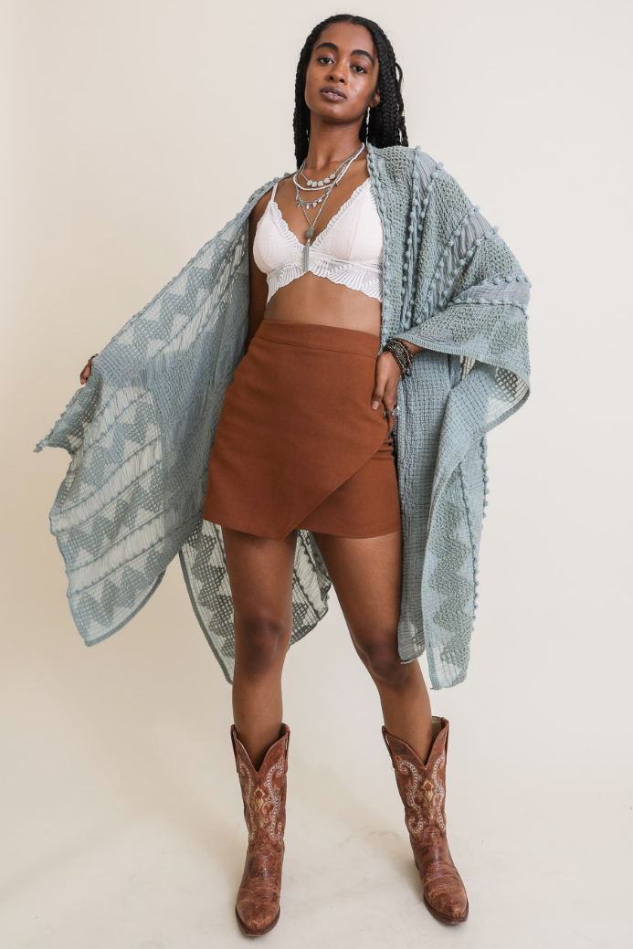 •JAGGER• semi-sheer zigzag cardi