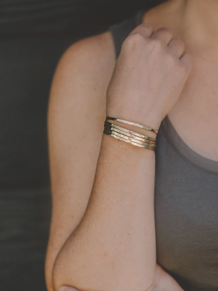 •SMALL HAMMERED• brass bracelet
