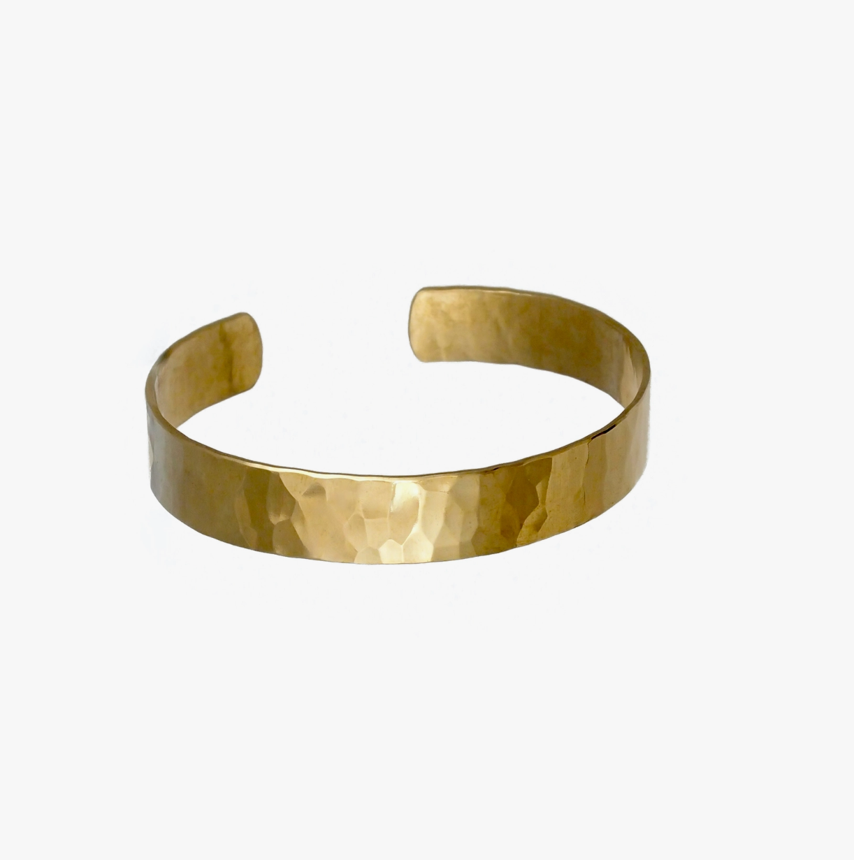 •WIDE HAMMERED• brass bracelet